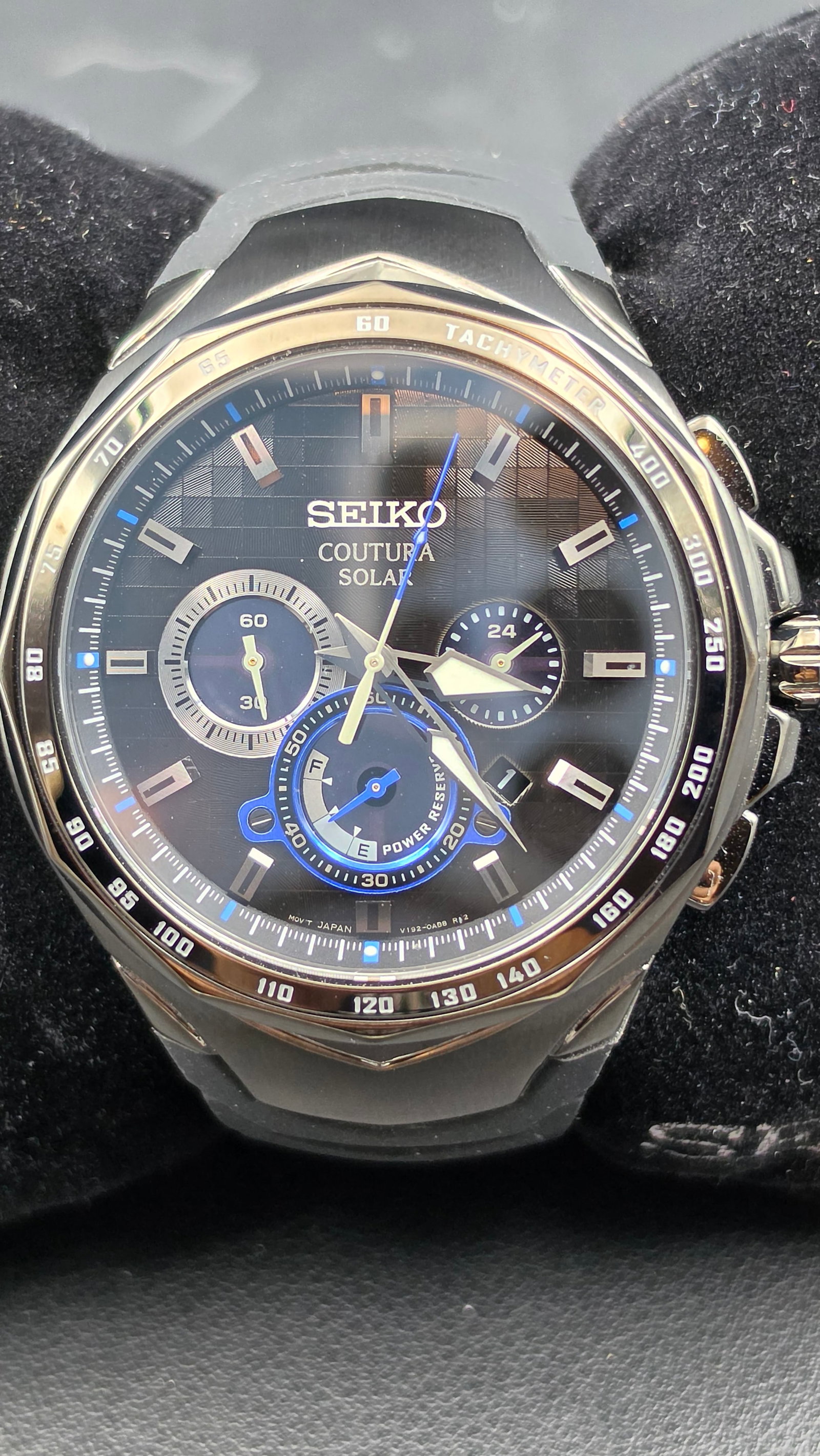 Seiko Coutura Solar Chronograph Watch, Ref SSC745, Sapphire Crystal, NOS, Box & Papers (1 of 11)