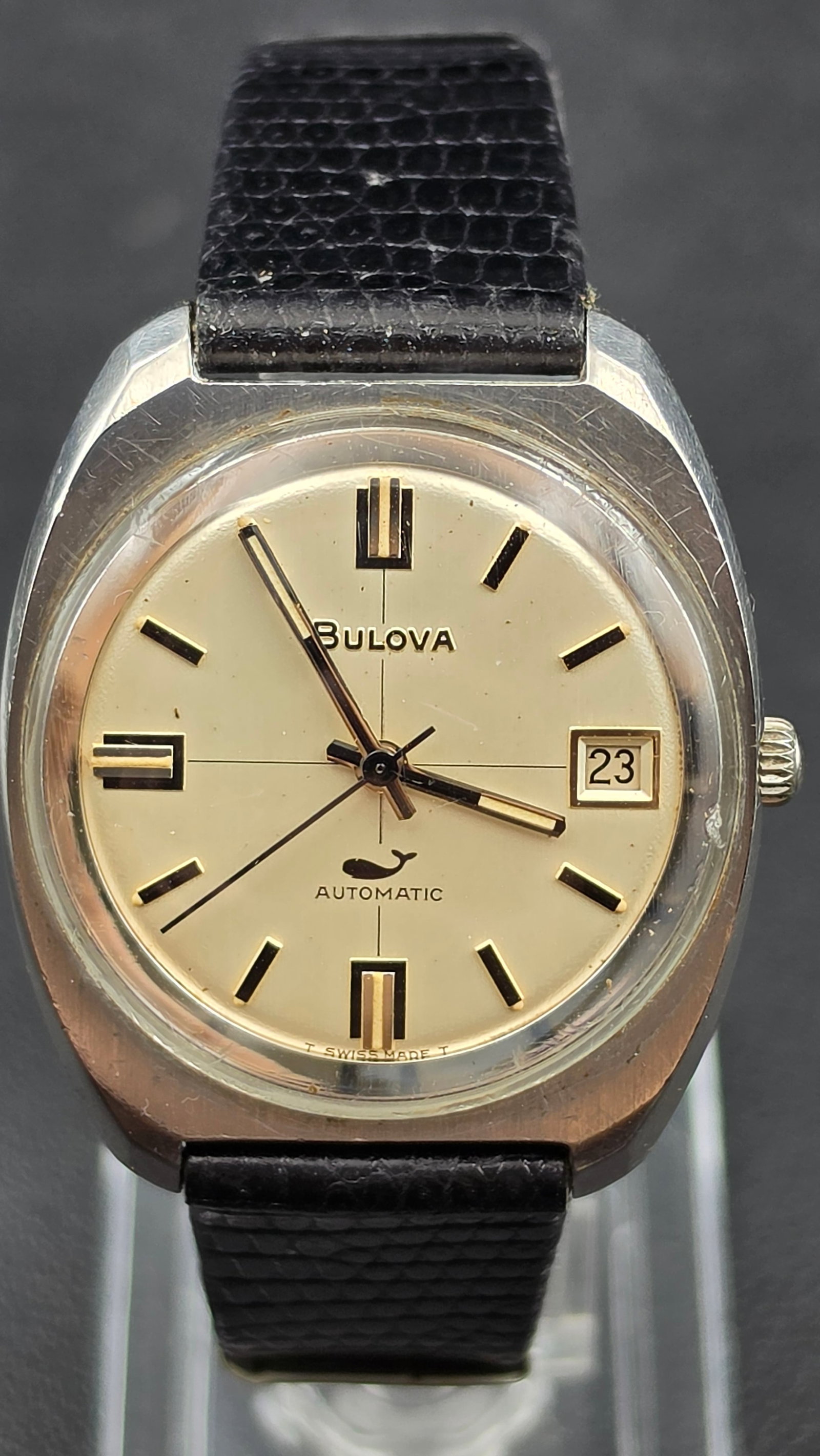 Vintage Bulova Sea King "Whale" Automatic Cal. 11ANACD 17 Jewel Crosshair Dial Watch Running (1 of 12)