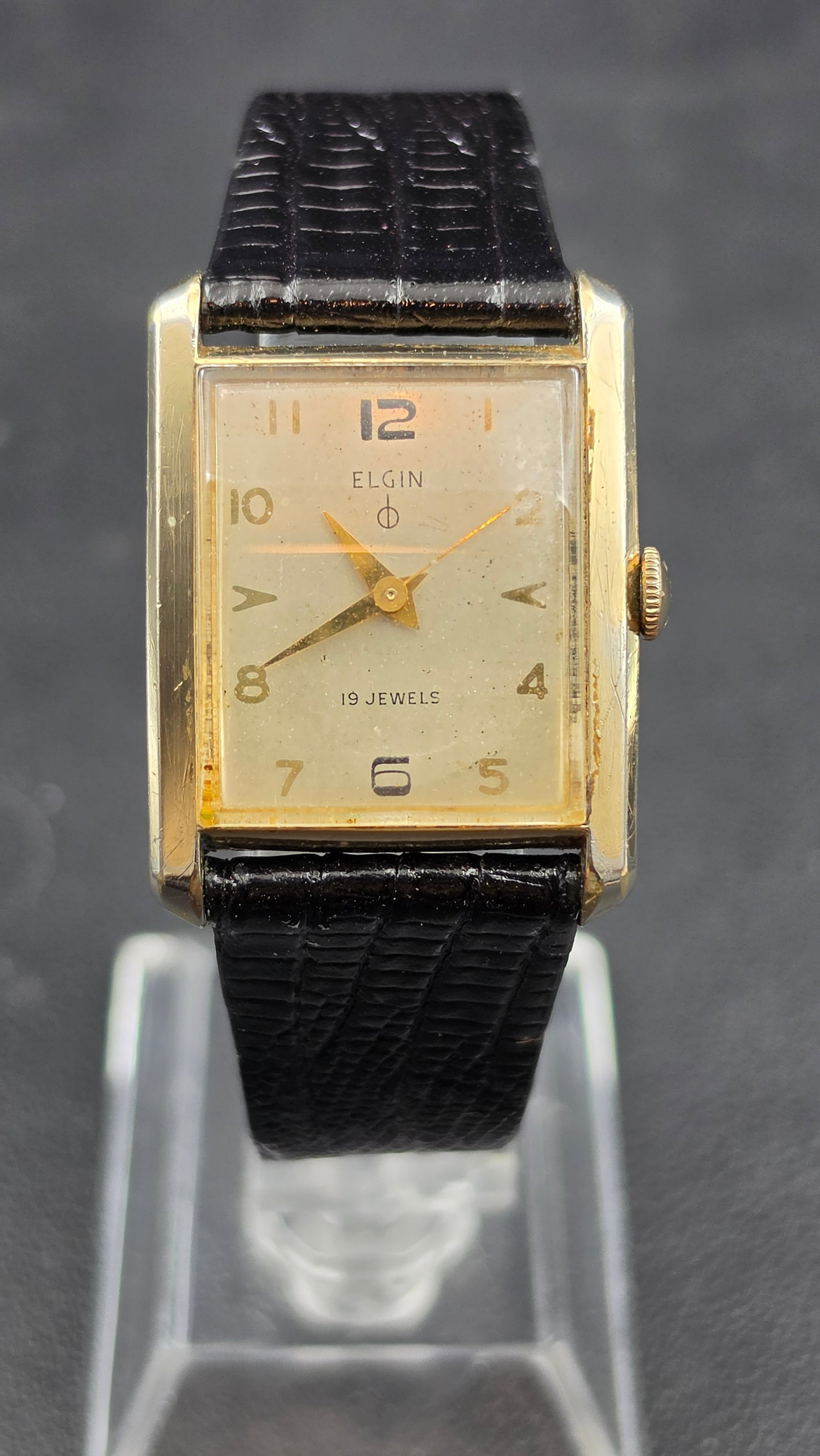 Vintage 1950s Elgin Tank Watch Grade 777 19 Jewels Running (1 of 12)
