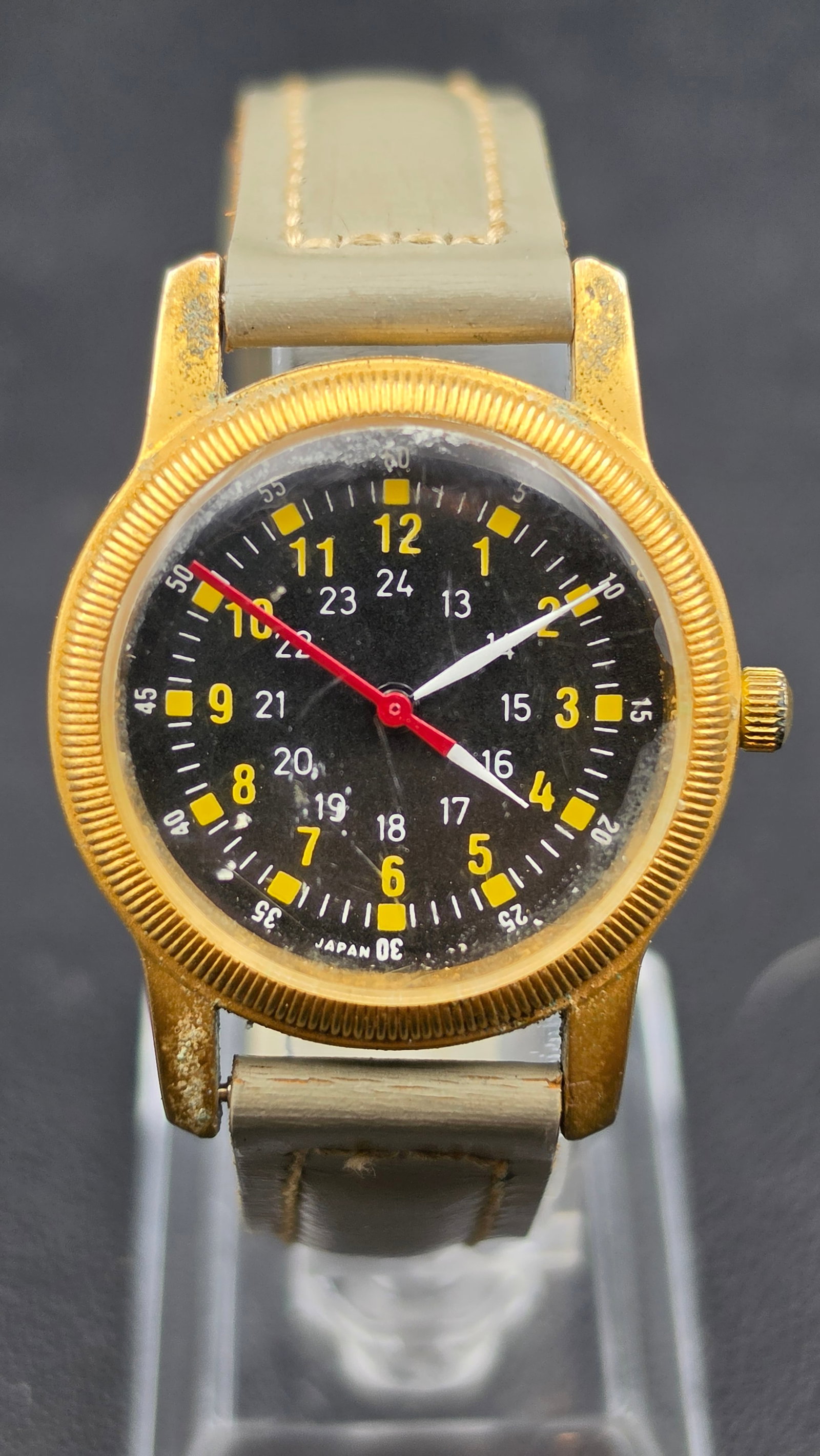 Military Style Type A-D Navigator's Watch, 24-Hour Dial, New Battery (1 of 9)