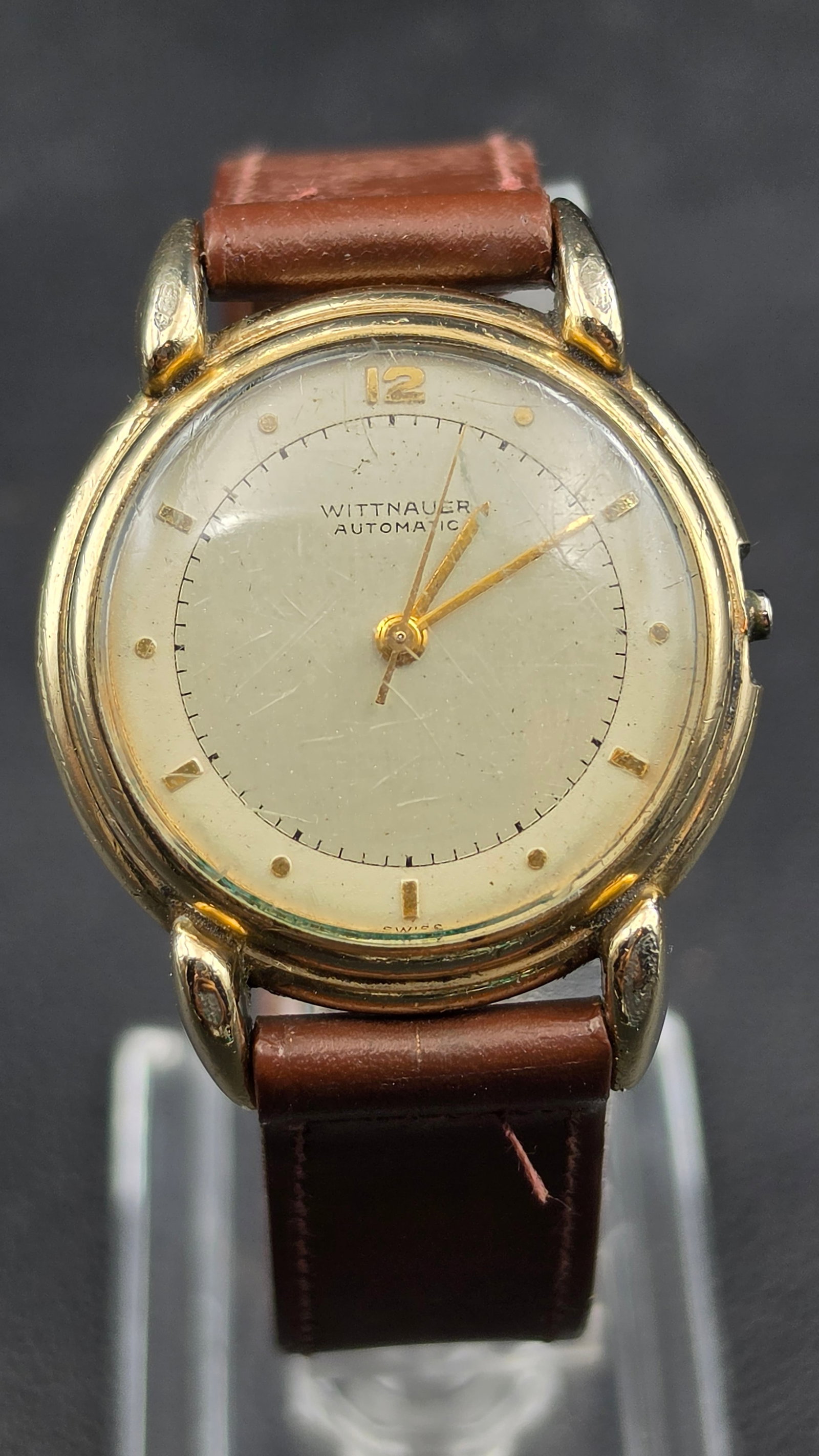 Vintage Wittnauer Bumper Automatic 17 Jewel Watch, 10K Gold Filled Bezel (1 of 13)