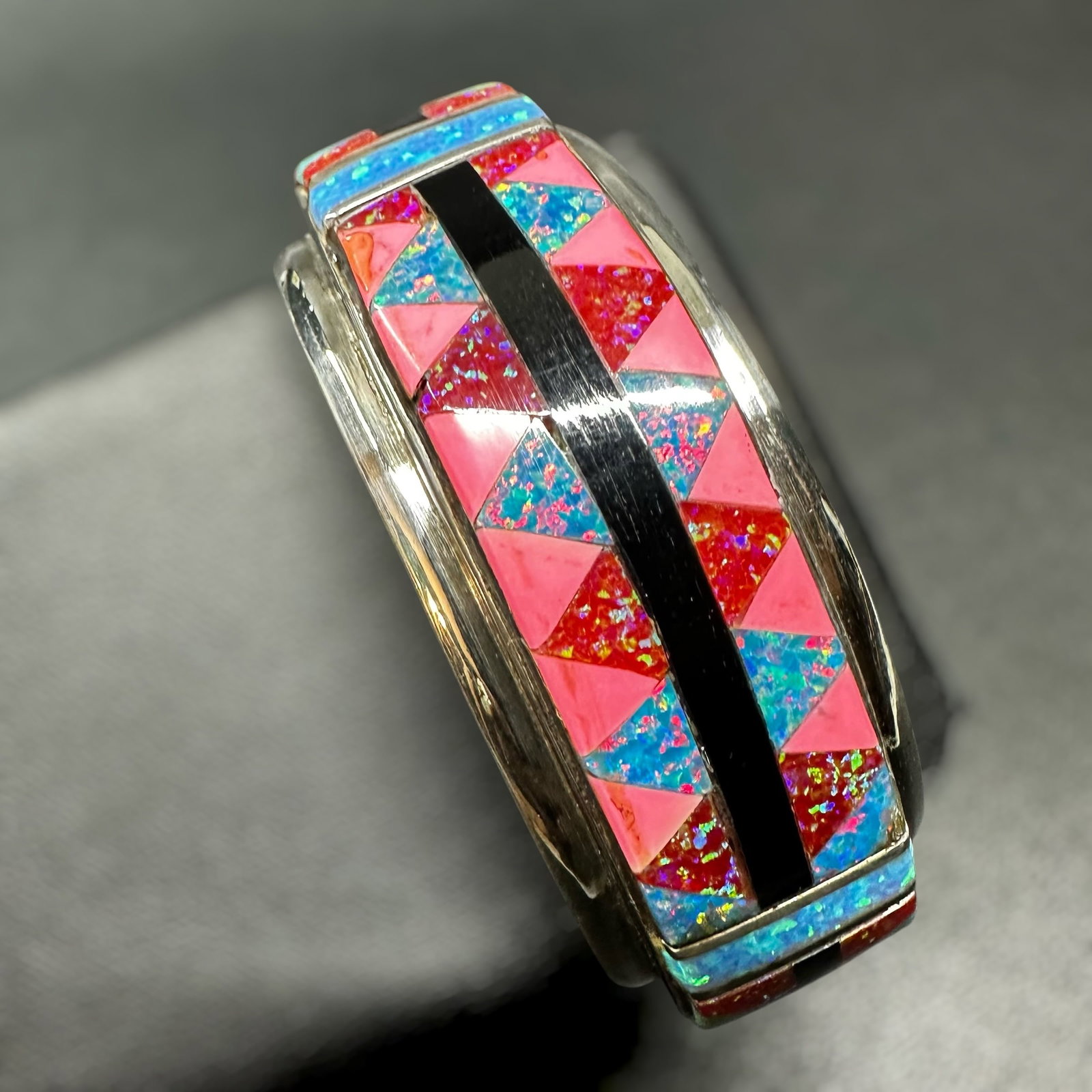 6.5"/89g GGFY Sterling Silver Multi-stone Channel Inlay Cuff Bracelet: 6.5"/89g GGFY Sterling Silver Multi-stone Channel Inlay Cuff: Brand/Model: Good Gems For You (GGFY). Contemporary Southwest boutique designers.Manufacturer Location: Not marked.Year Produced: Unknown.