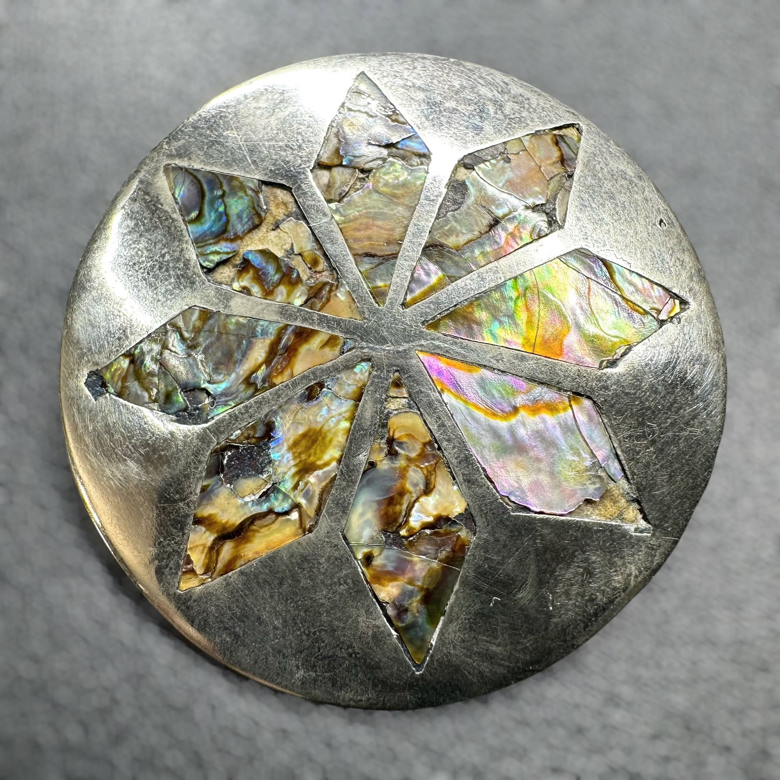 11g Mexico 925 Sterling Silver Abalone Brooch (1 of 7)
