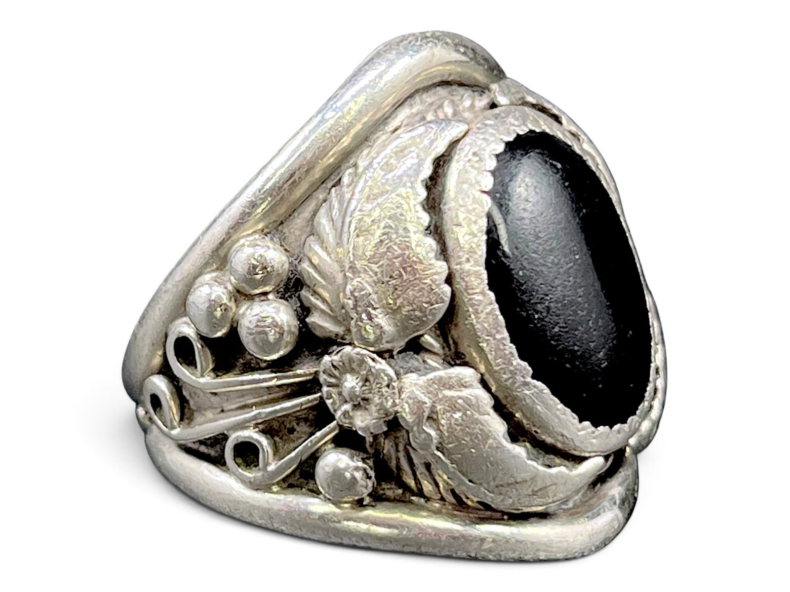 13g/Sz10 Jeff Largo Navajo Sterling Silver Black Onyx Ring (1 of 13)