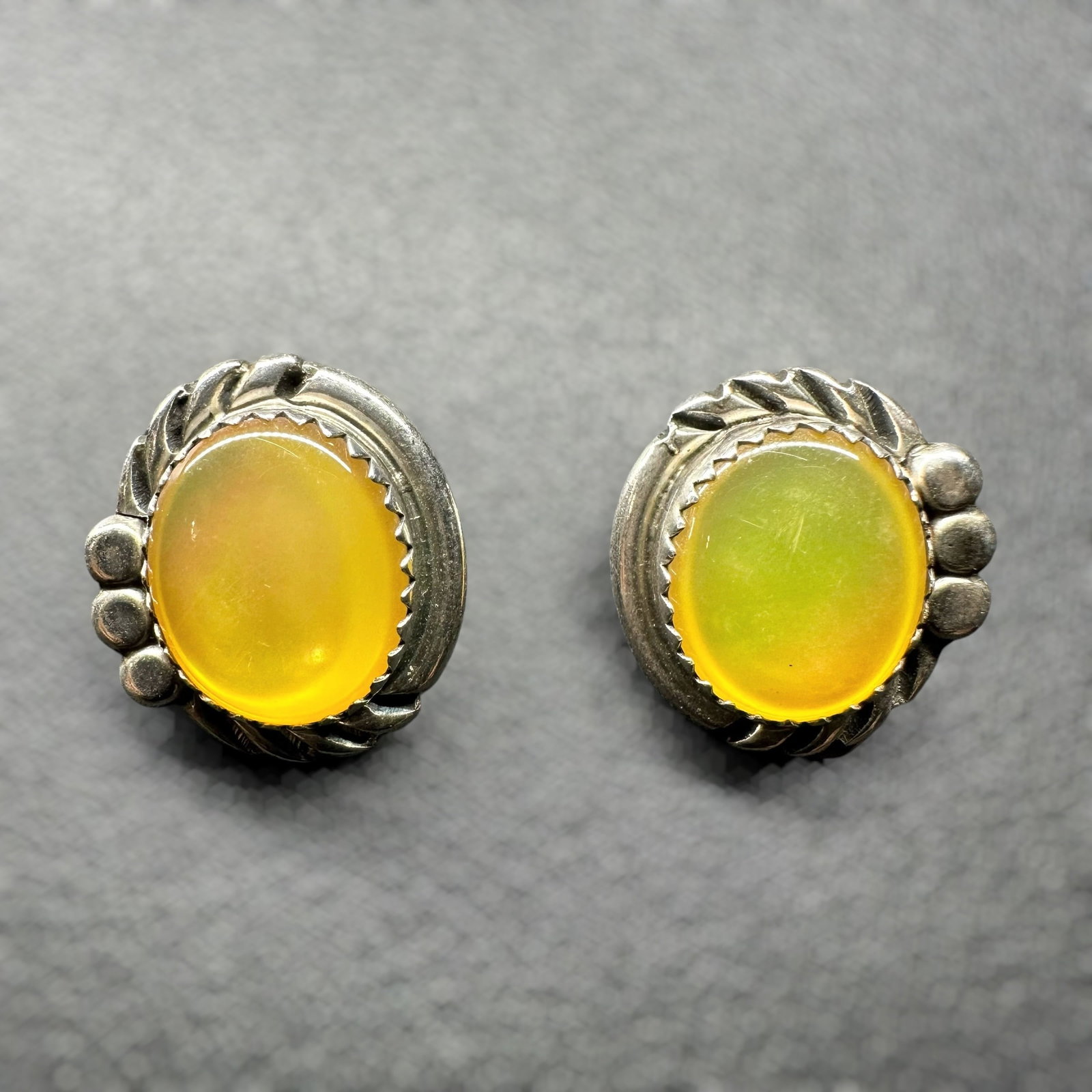 5g Southwestern Sterling Silver Mexican Water Opal Clip-On Earrings (1 of 7)