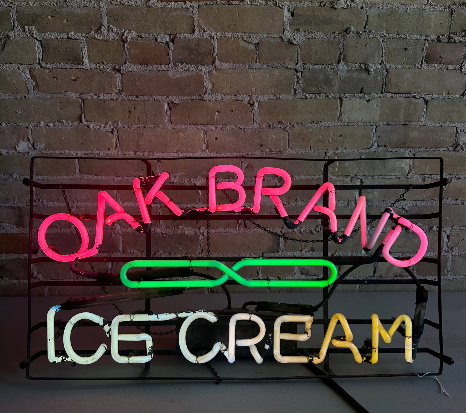 Vintage Oak Brand Ice Cream Neon Advertising Sign – Working (1 of 13)