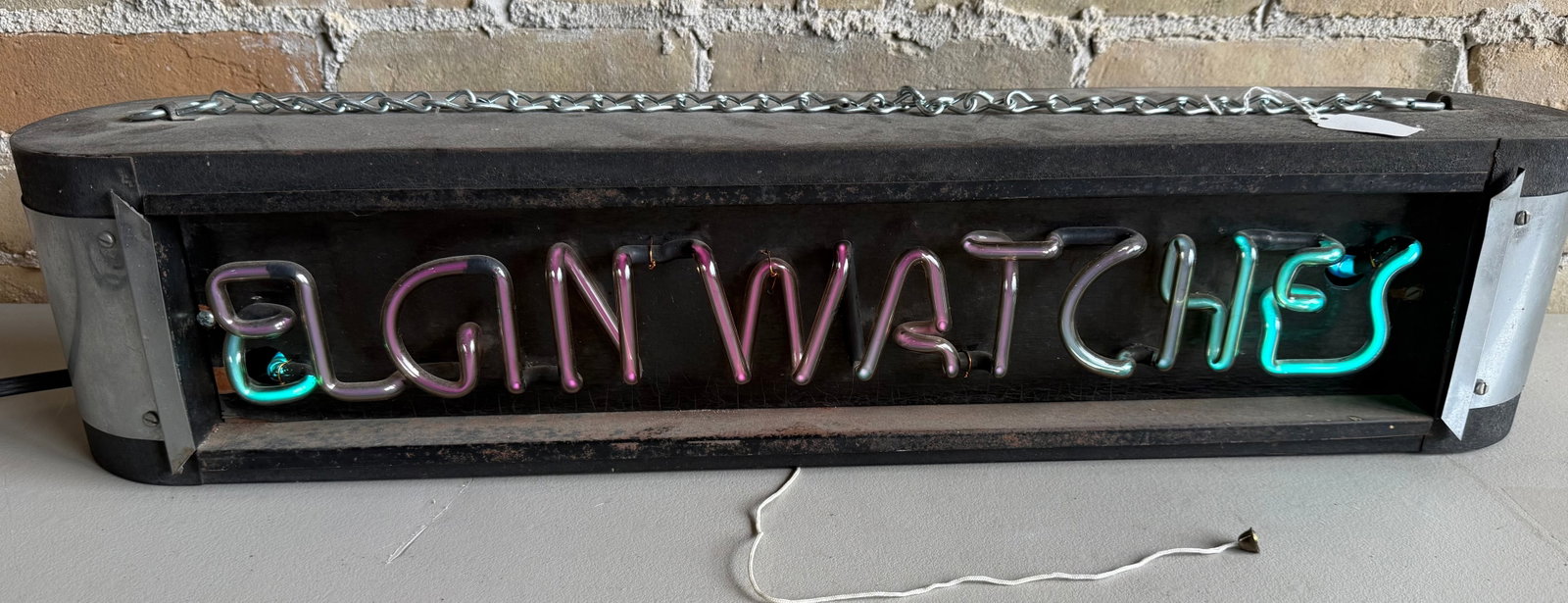 Vintage 1940’s-1950’s Elgin Watches Glass Neon sign (1 of 13)
