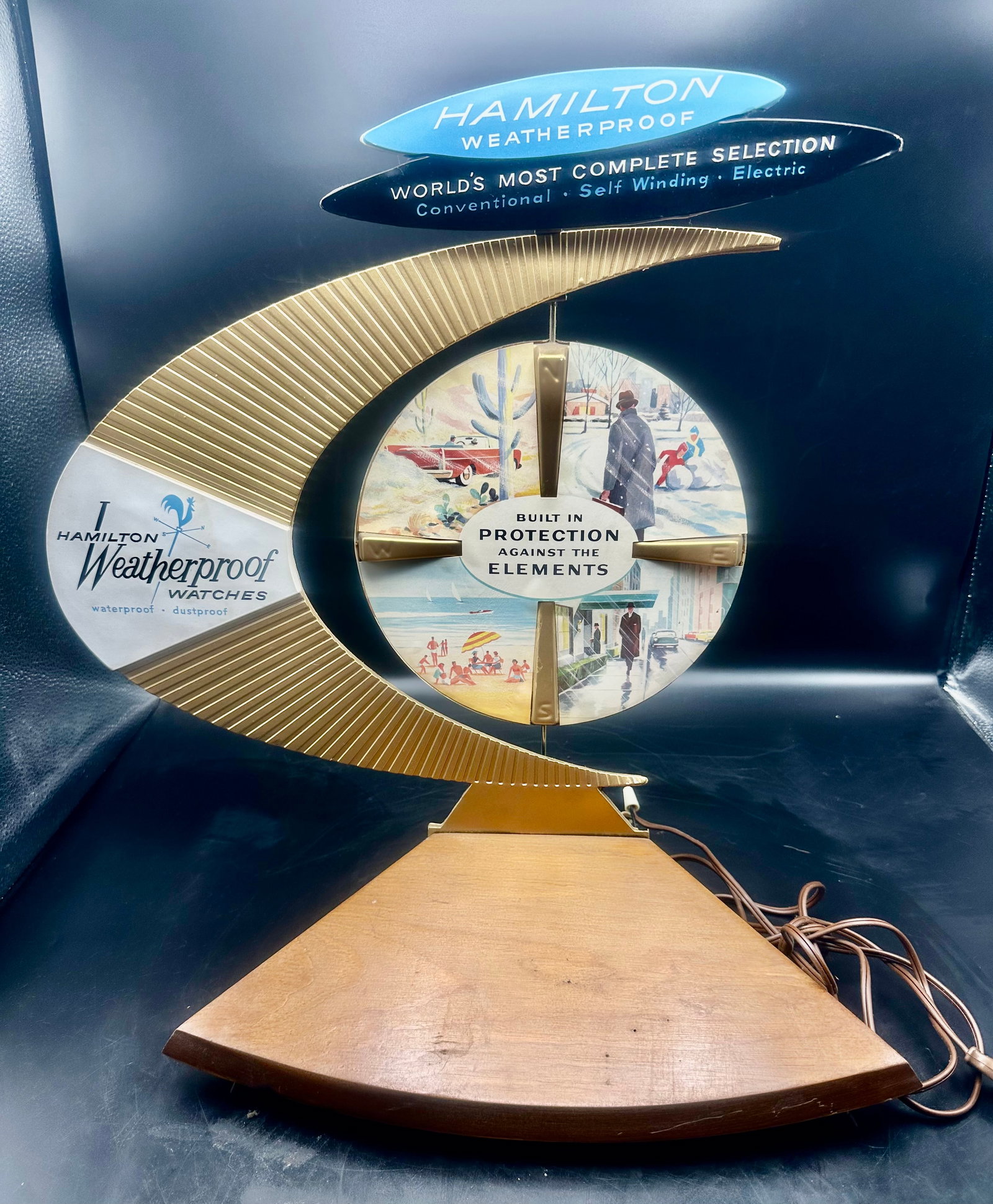 Vintage Hamilton Weatherproof Watches Rotating Advertising Display with Taylor Barometer (1 of 13)