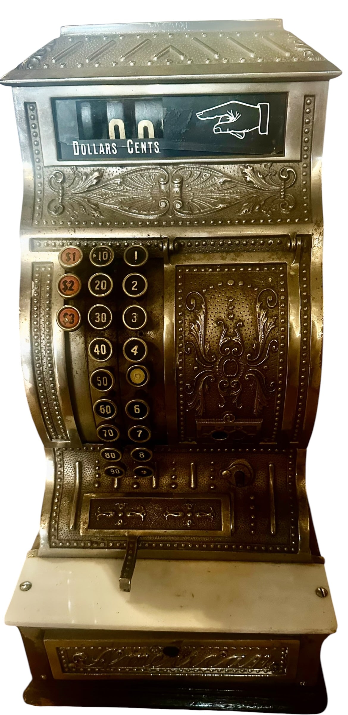 Antique American Cash Register Model 120 Ornate Brass & Marble (1 of 15)