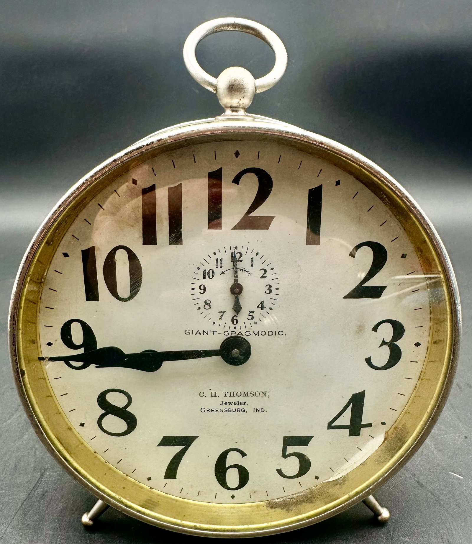 Antique Waterbury Giant-Spasmodic Advertising Alarm Clock (1 of 10)
