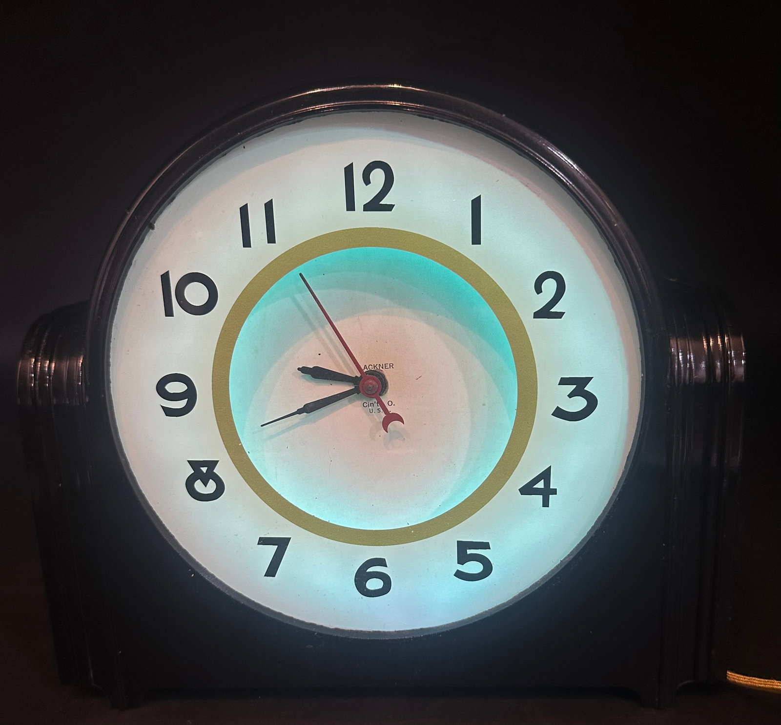 Vintage Lackner Art Deco Neon Clock – Working (1 of 13)
