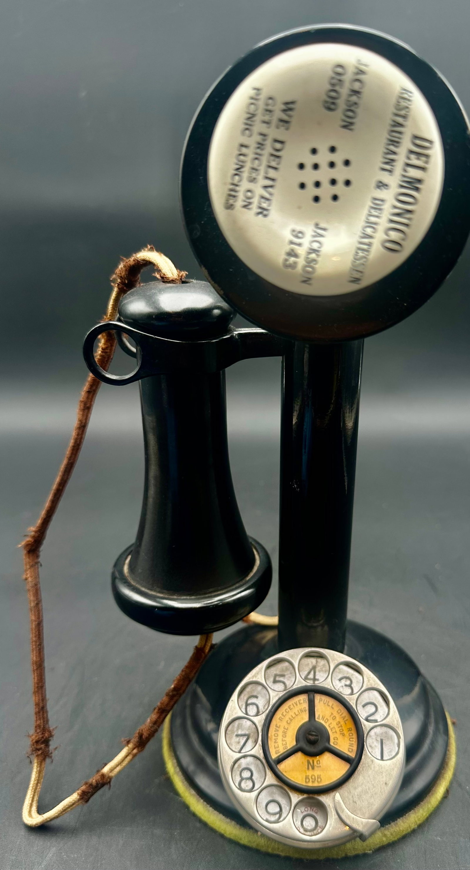 Antique Delmonico Restaurant Advertising Candlestick Telephone (1 of 11)