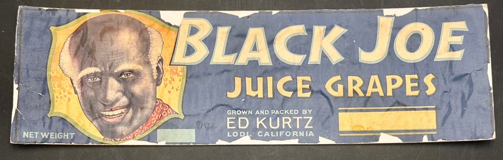 Vintage Black Joe Juice Grapes Crate Label Lodi California (1 of 7)