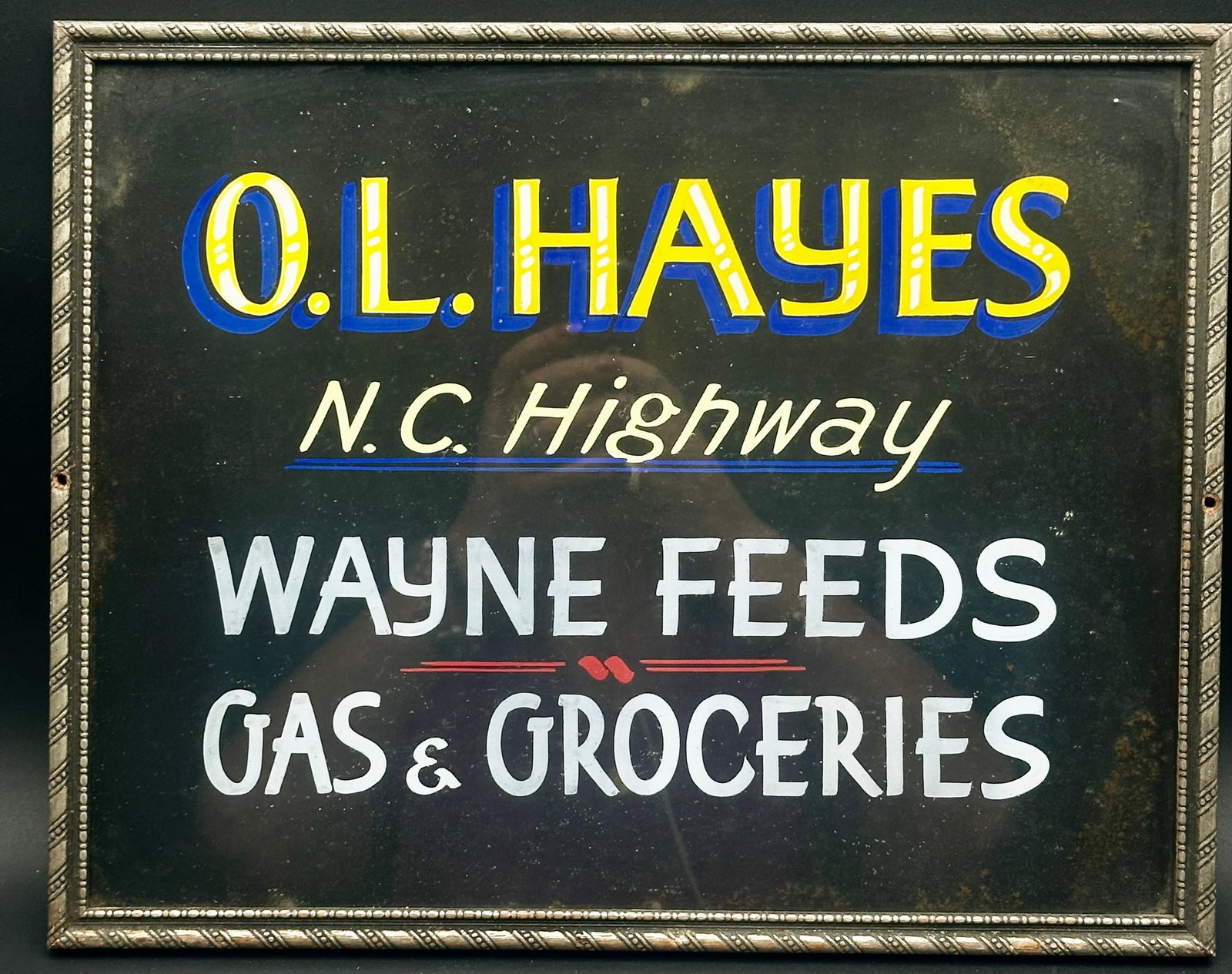 O.L. Hayes Wayne Feeds Gas & Groceries Advertising Sign (1 of 8)