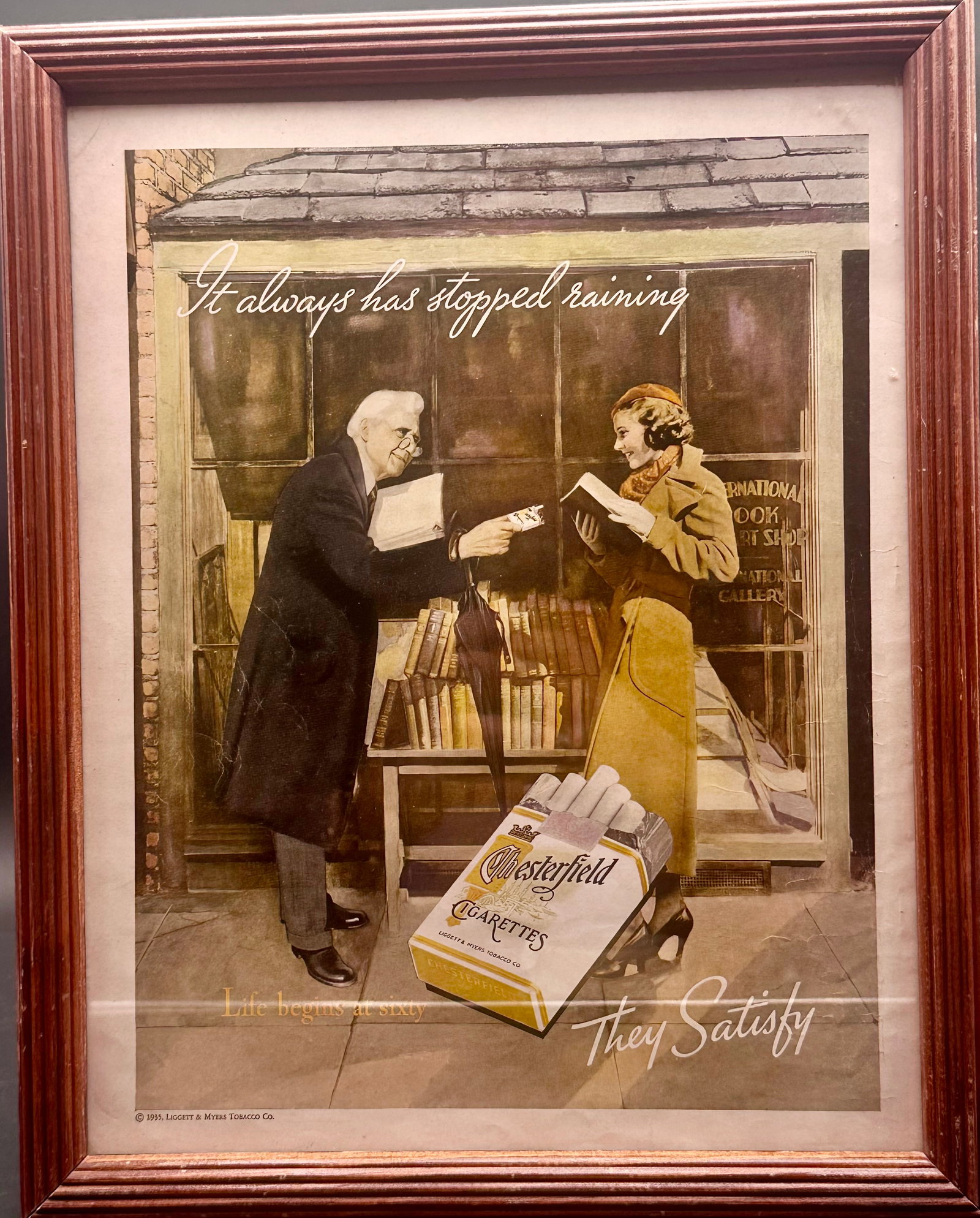 1935 Chesterfield Cigarettes Framed Advertising Poster (1 of 9)