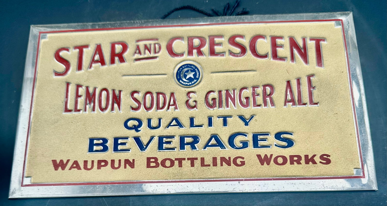 Vintage Star & Crescent Soda Glass Sign (1 of 8)