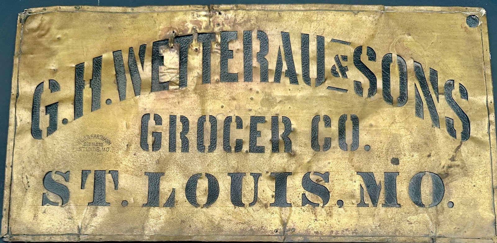 Large G.H. Vetterhaus Sons St. Louis Brass Stencil (1 of 8)