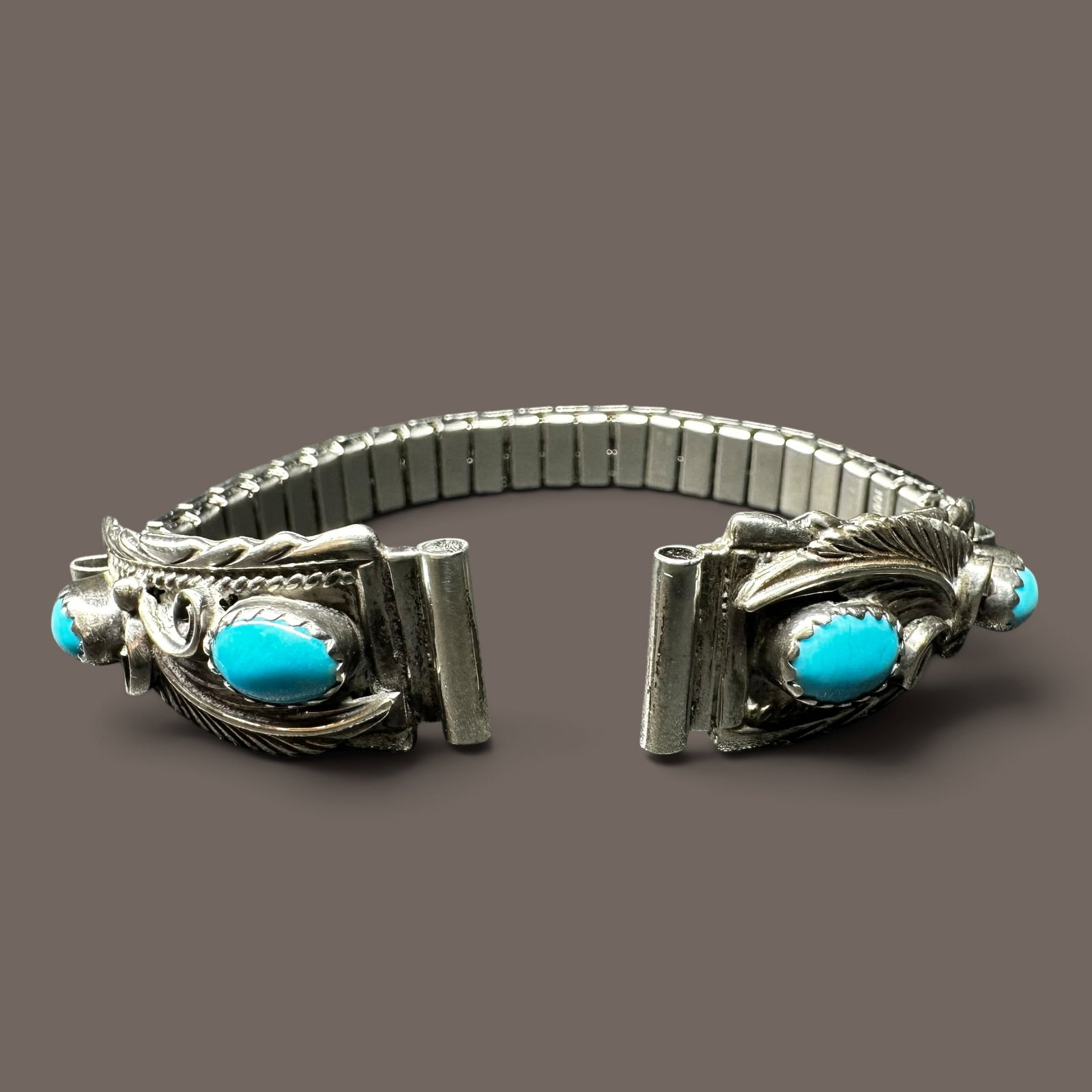 5.25”/14g Richard Begay Navajo (Diné) Watch Ends & Stainless Steel Band (1 of 7)