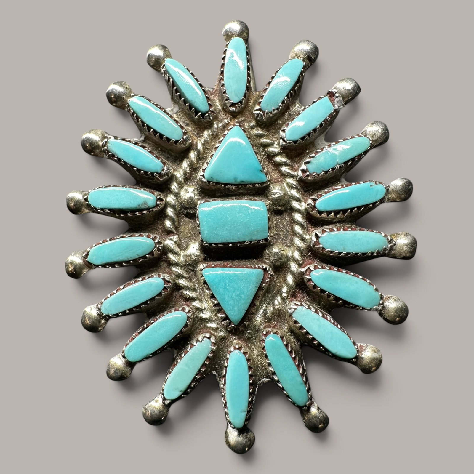 6g Ben Eustace Navajo (Diné) Sterling Silver Petit Point Sleeping Beauty Turquoise Pin (1 of 9)