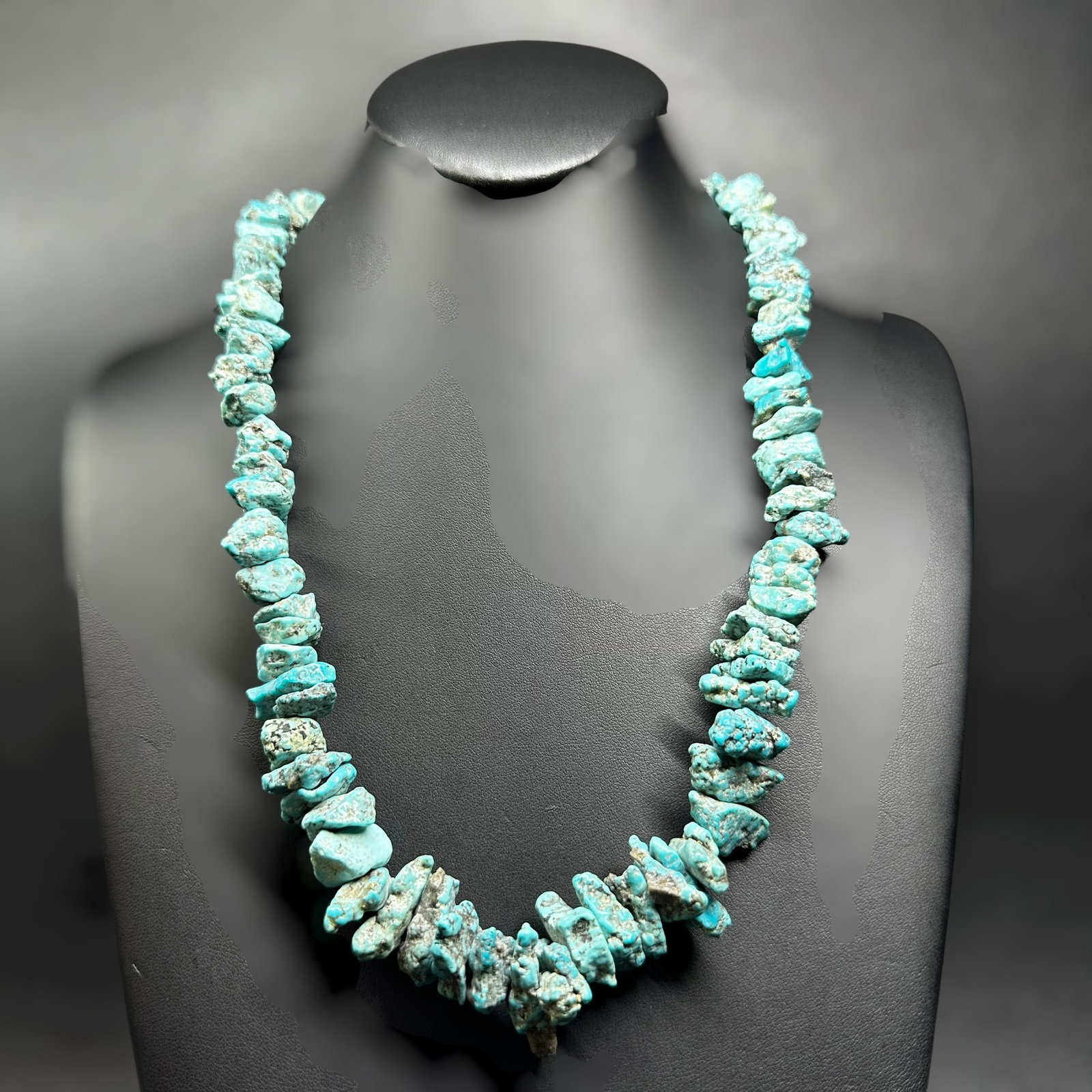 20"/104g Southwestern Turquoise Nugget & Silver Necklace (1 of 9)