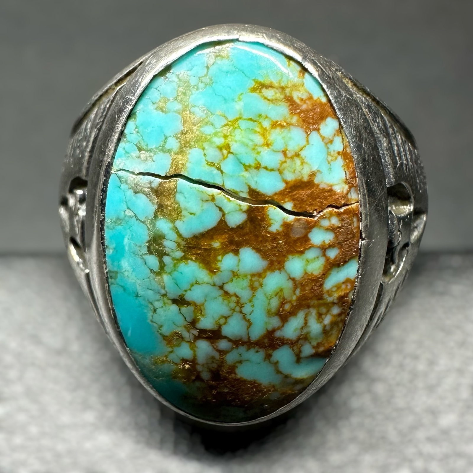 Sz11.75/15g Navajo (Diné) Sterling Silver Number 8 Turquoise Thunderbird Men's Ring: Sz11.75/15g Navajo (Diné) Sterling Silver Number 8 Turquoise Thunderbird Men's Ring:Brand/Model: Hallmarked with an unidentified sunburst-style shop/artisan mark.Manufacturer Location: Not marked.Yea