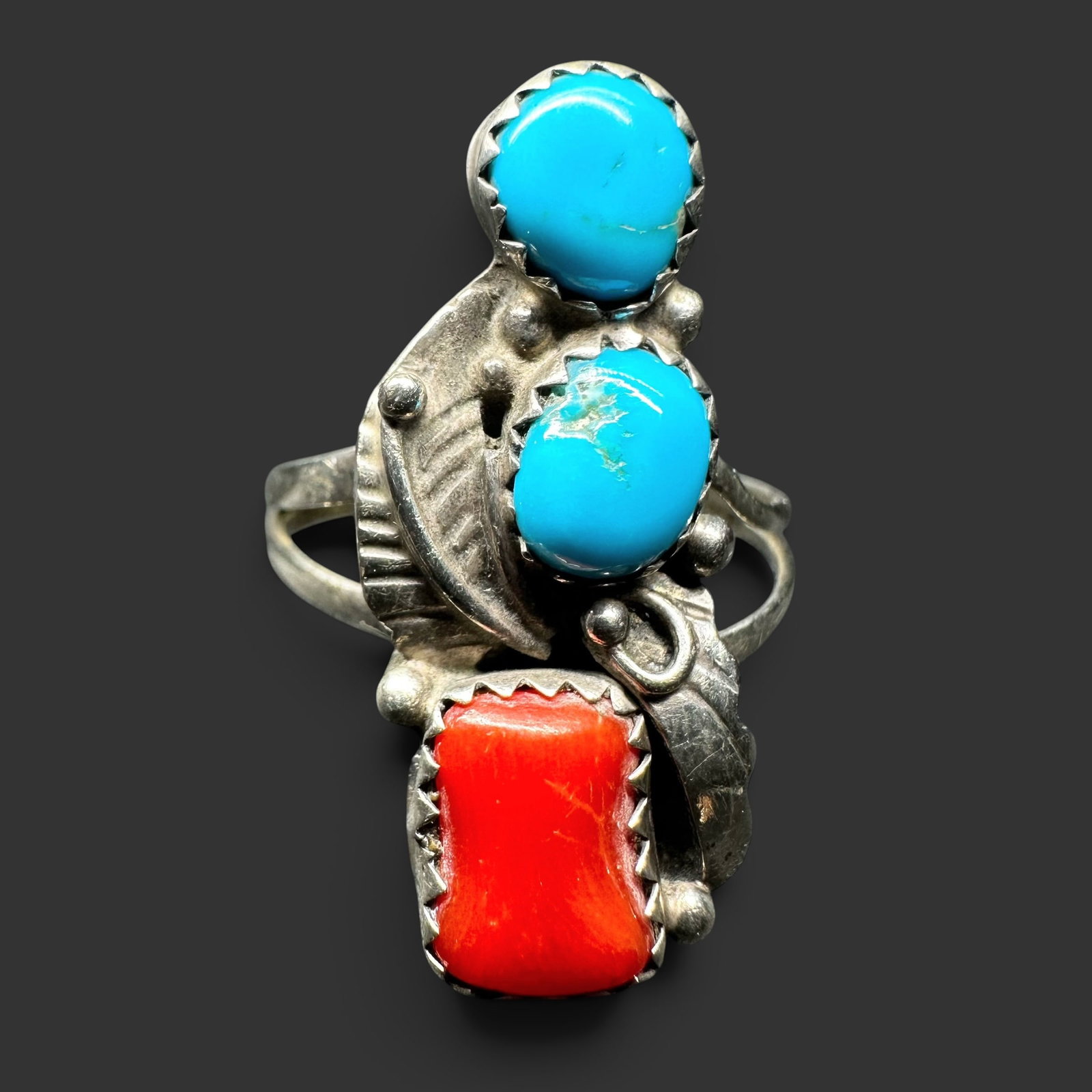 Sz8/3g Edward Johnson Navajo (Diné) Sterling Silver Turquoise Ring (1 of 10)