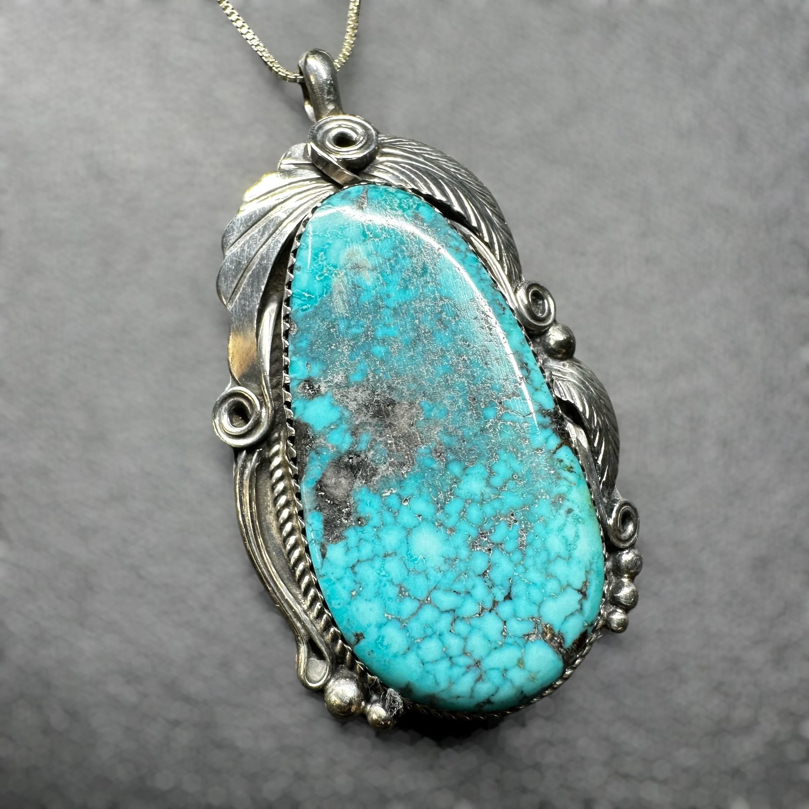 19.5"/17g Justin Morris Navajo (Diné) Sterling Silver Morenci Pendant Necklace (1 of 10)