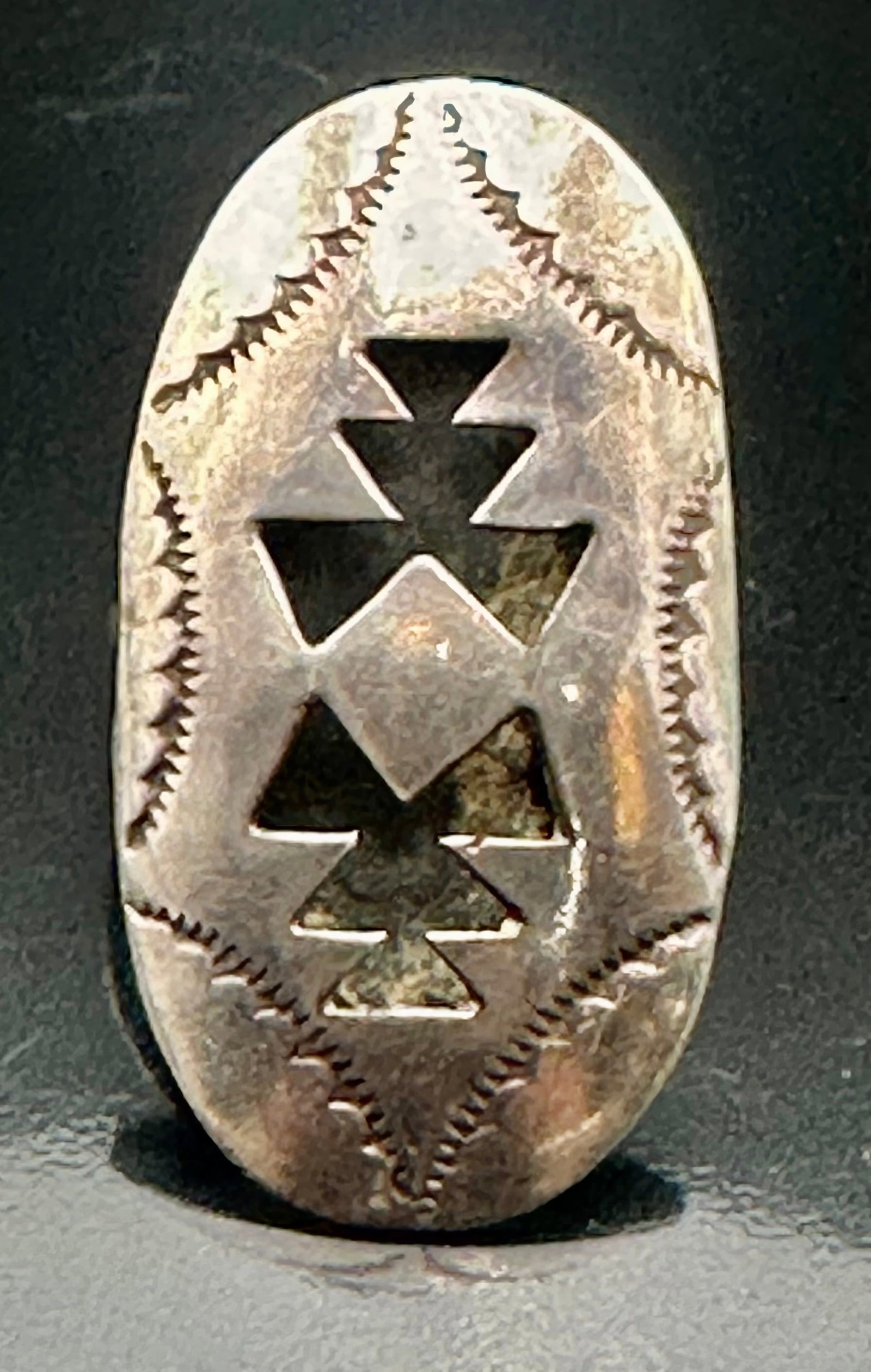 4g Vintage Southwestern Sterling Silver Geometric Cutout Ring (1 of 9)