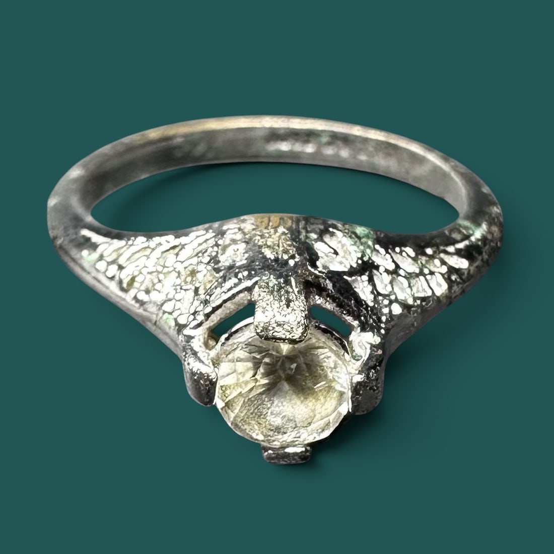 SSz5/2g 14K TGE Joseph Esposito Clear Stone Solitaire Cocktail Ring (1 of 10)