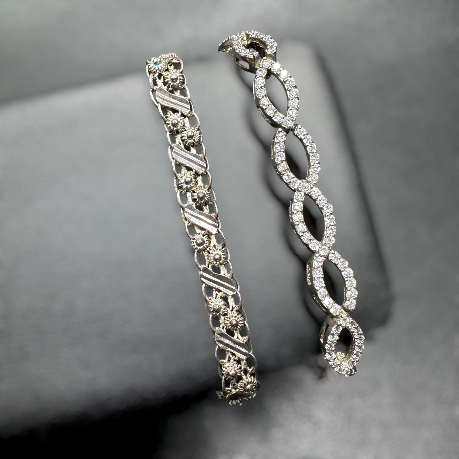 9.25"/6.5"/23g 925 Sterling Silver Cubic Zirconia Bracelet Anklet Lot (1 of 17)