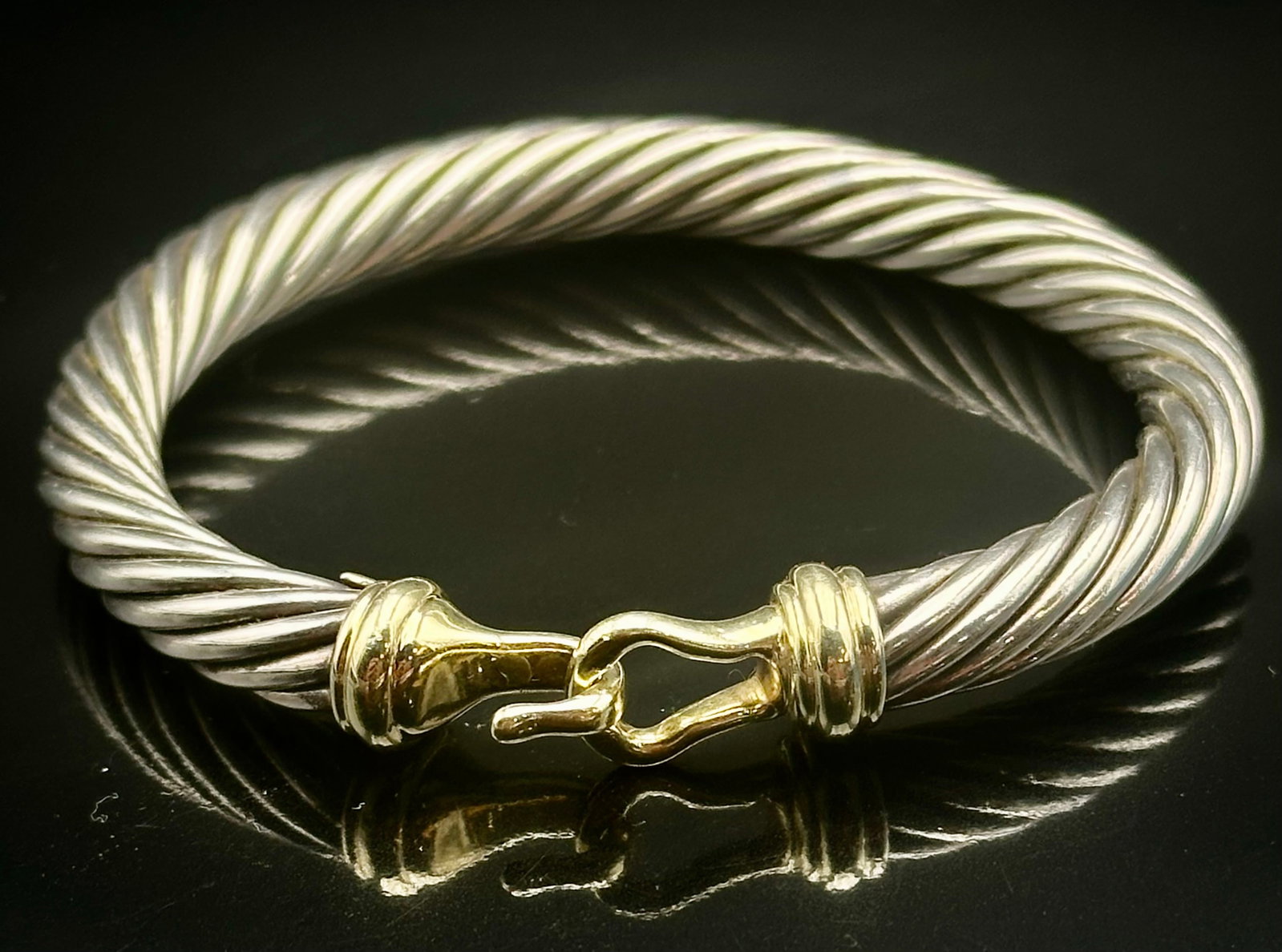 43g David Yurman Sterling Silver & 14K Gold Cable Bracelet (1 of 11)