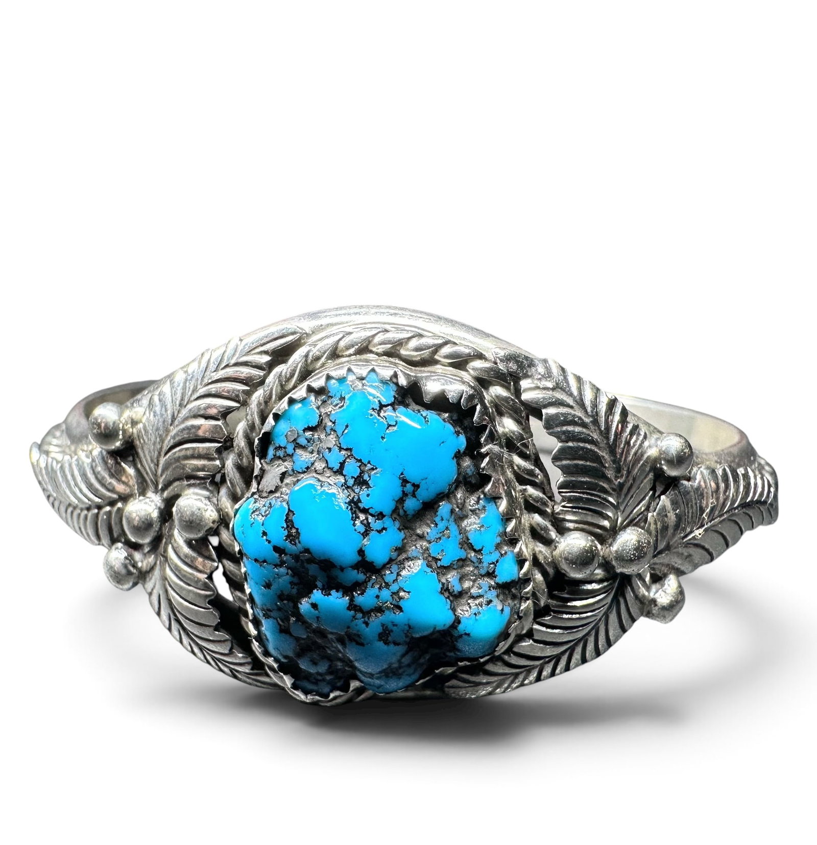 6.5"/25g Navajo (Diné) Sterling Silver Turquoise Cuff Bracelet (1 of 9)