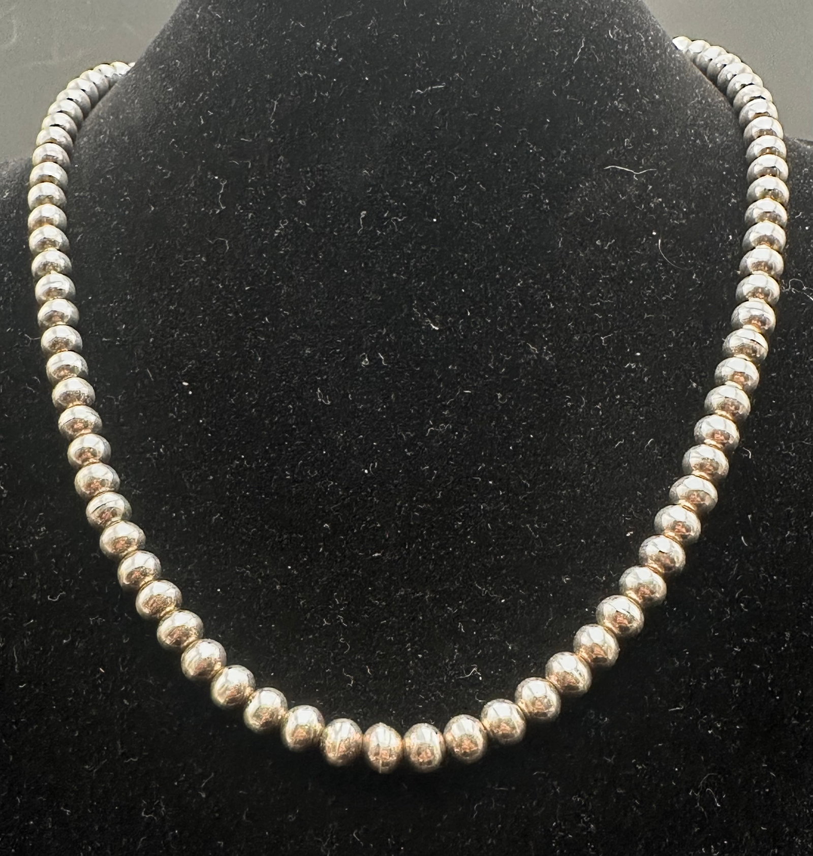 53g Vintage Navajo Sterling Silver Pearl Bead Necklace (1 of 11)