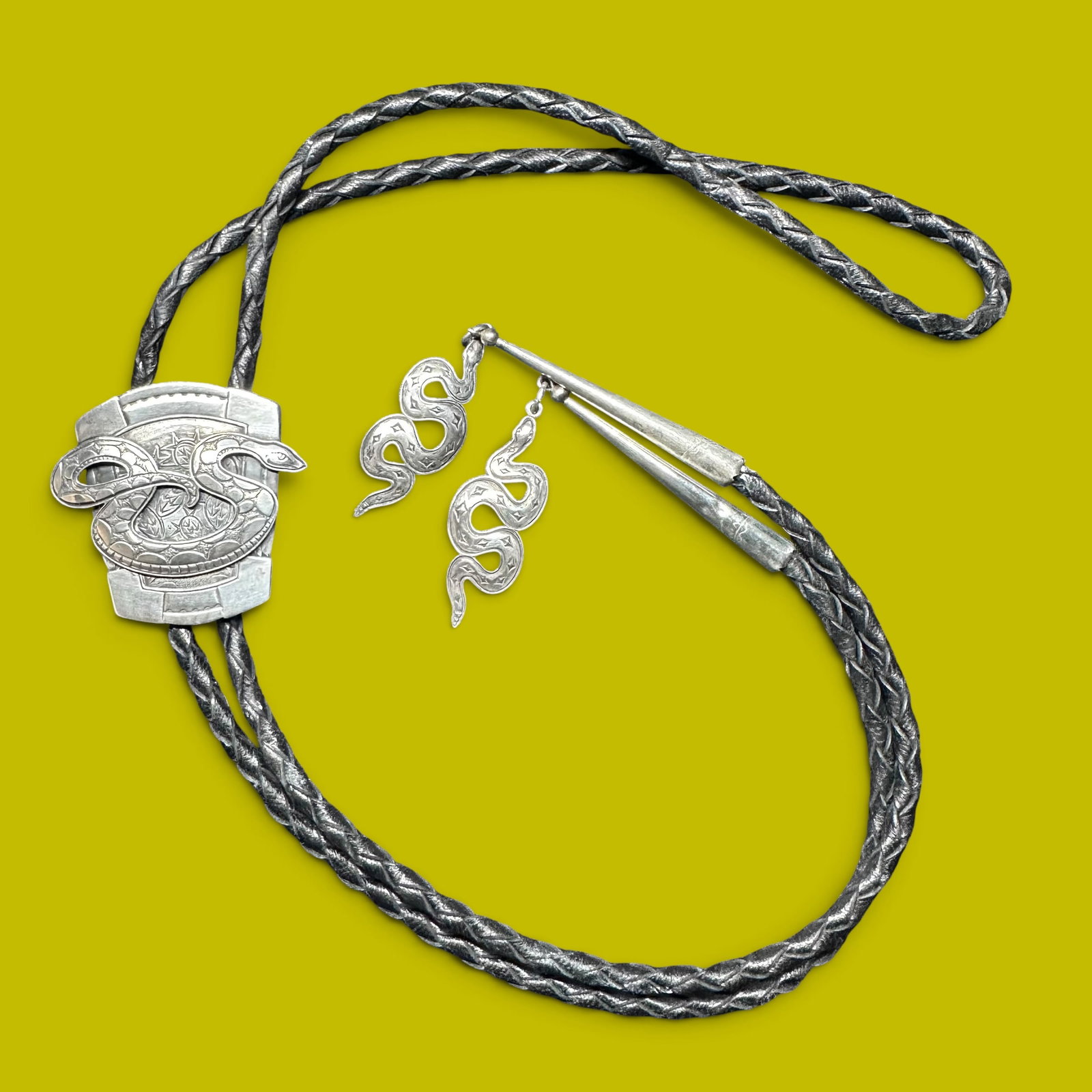 36g Kit Carson Sterling Silver Snake Bolo Tie (1 of 12)
