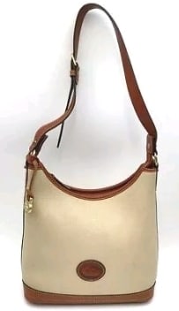 Dooney and Bourke Handbag with Certificate: Tan and Brown LeatherSlightly used