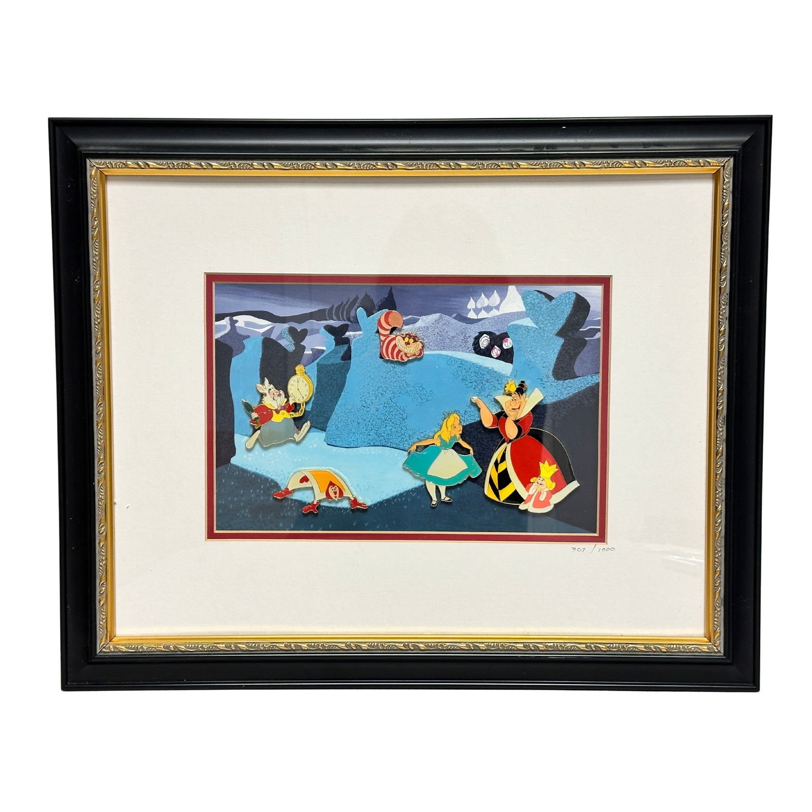 Disney Alice In Wonderland Framed Pin Set Cheshire Cat White Rabbit LE 307/1500 (1 of 6)