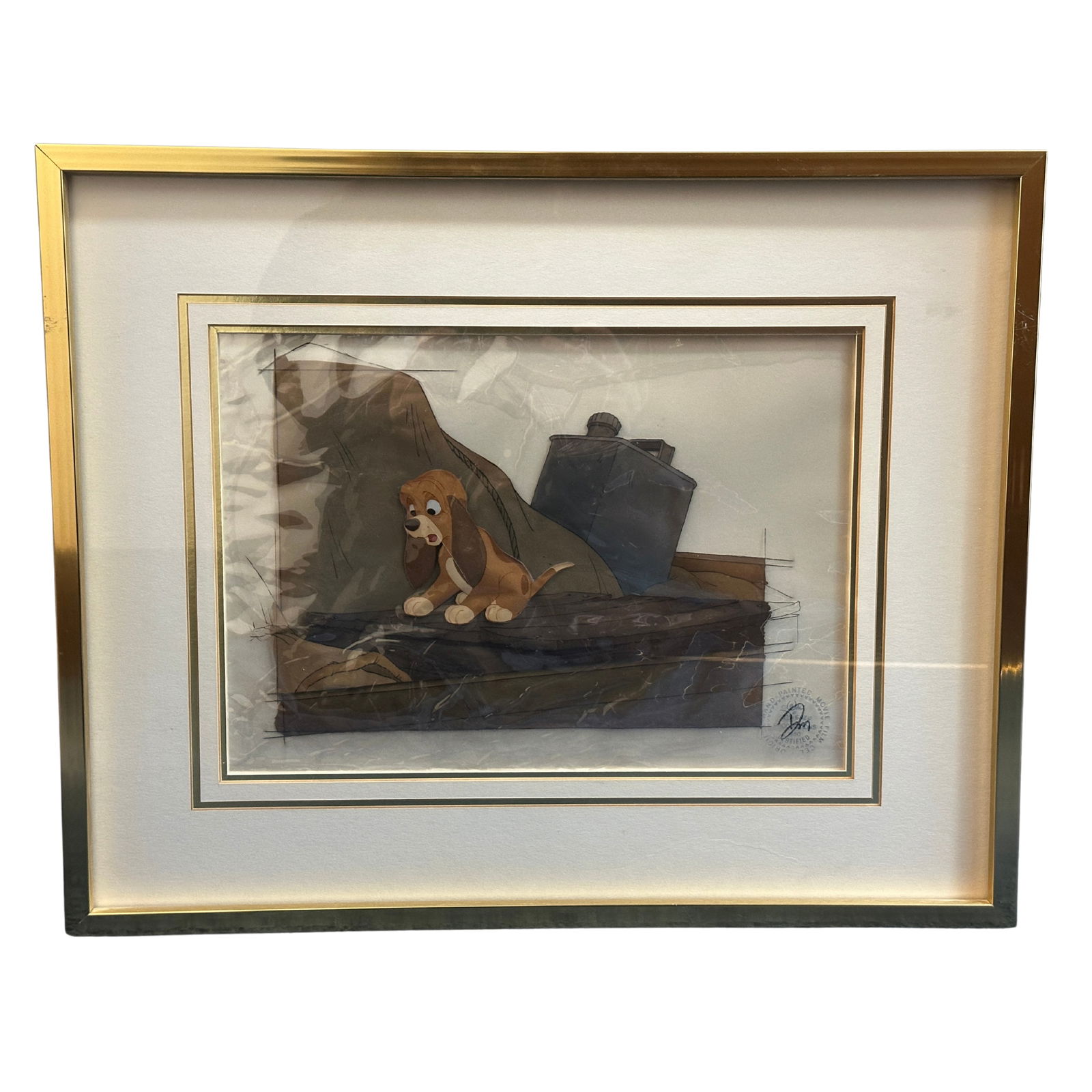 Disney The Fox And The Hound Copper Framed Original Production Cel (1 of 4)
