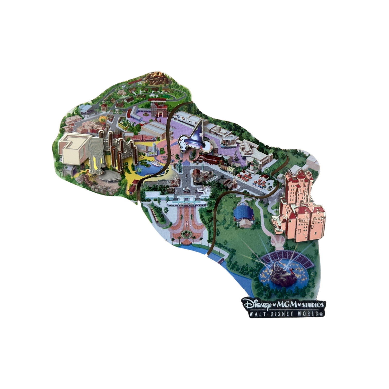 Disney Atlas Map MGM Hollywood Studios Cast Member Puzzle Pin Set Of 3 (1 of 5)