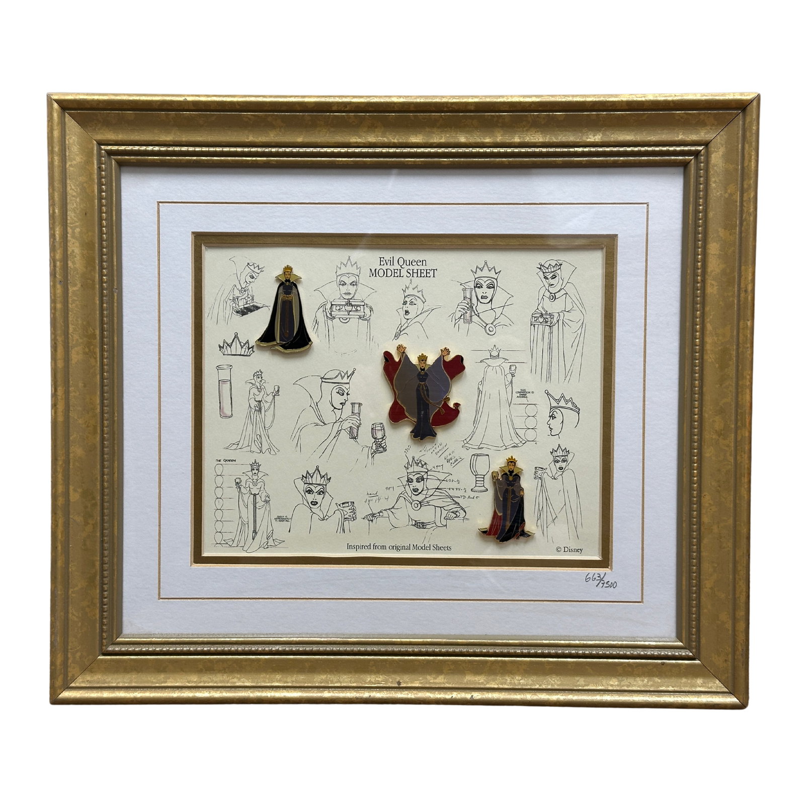Disney Snow White Evil Queen Model Sheet Framed Pin Set Of 3 (1 of 7)