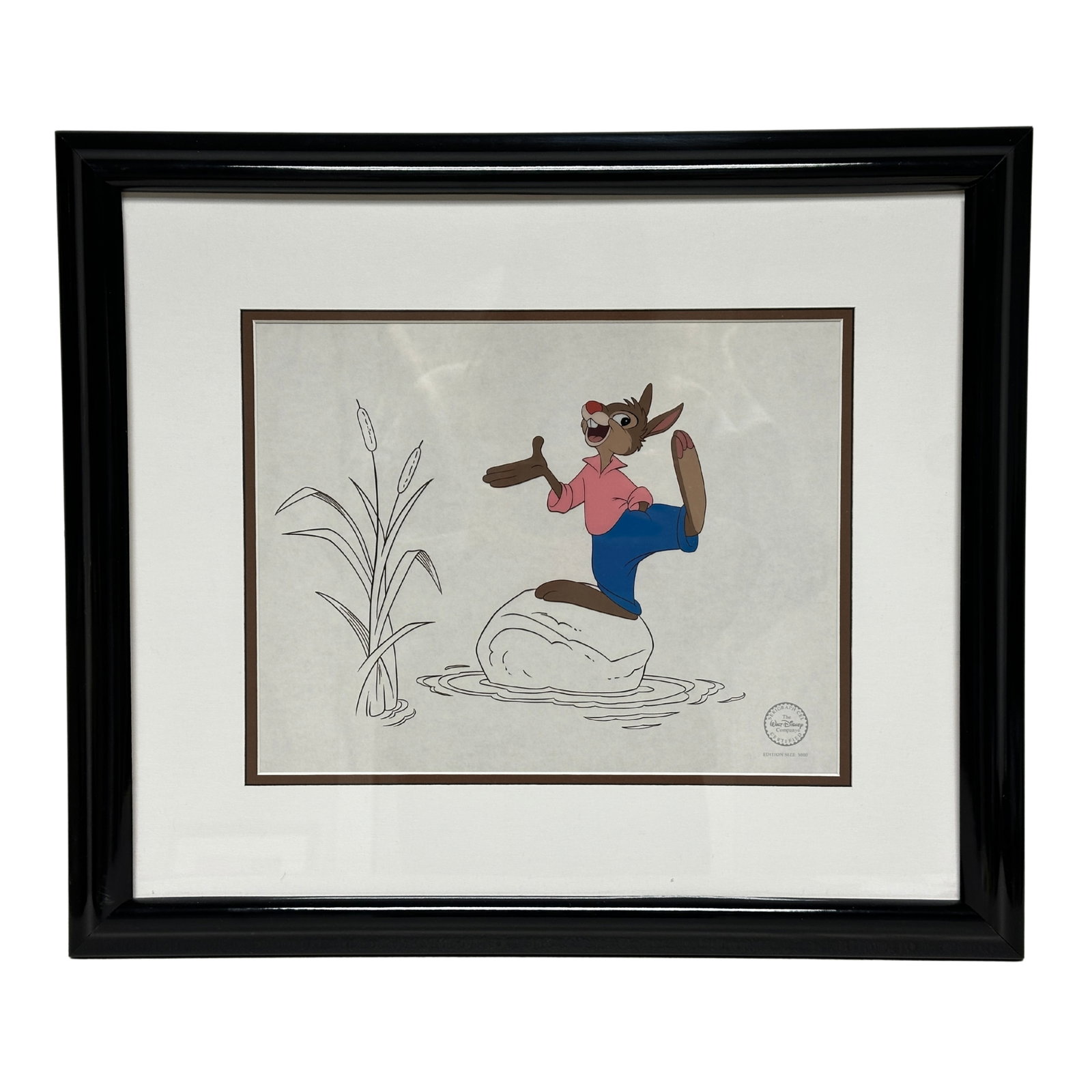 Disney Song Of The South Brer Rabbit Framed Sericel LE 5000: ADisney Song Of The South Framed Sericel. This piece features Brer Rabbit. It is limited to 5000.