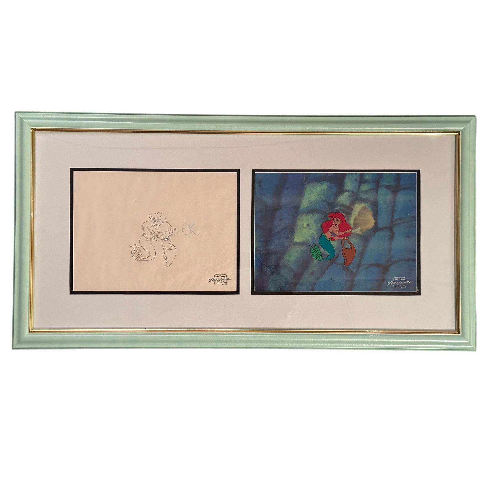 Disney The Little Mermaid Ariel Original TV Production Cel & Drawing (1 of 5)