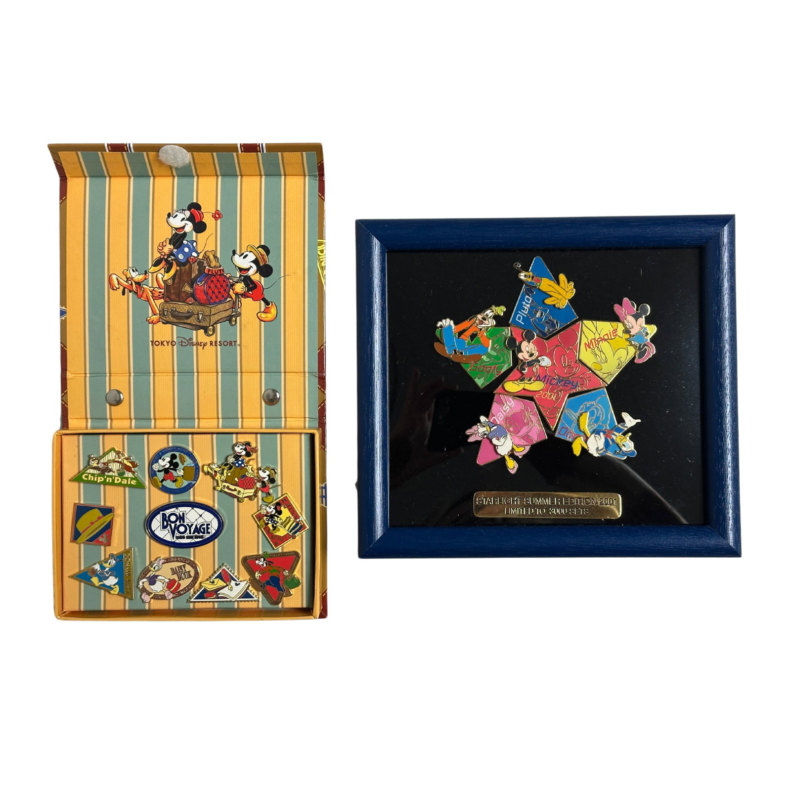 Disney Bon Voyage Boxed Pin Set & Starlight Summer Framed Pin Set Lot Of 2. (1 of 5)