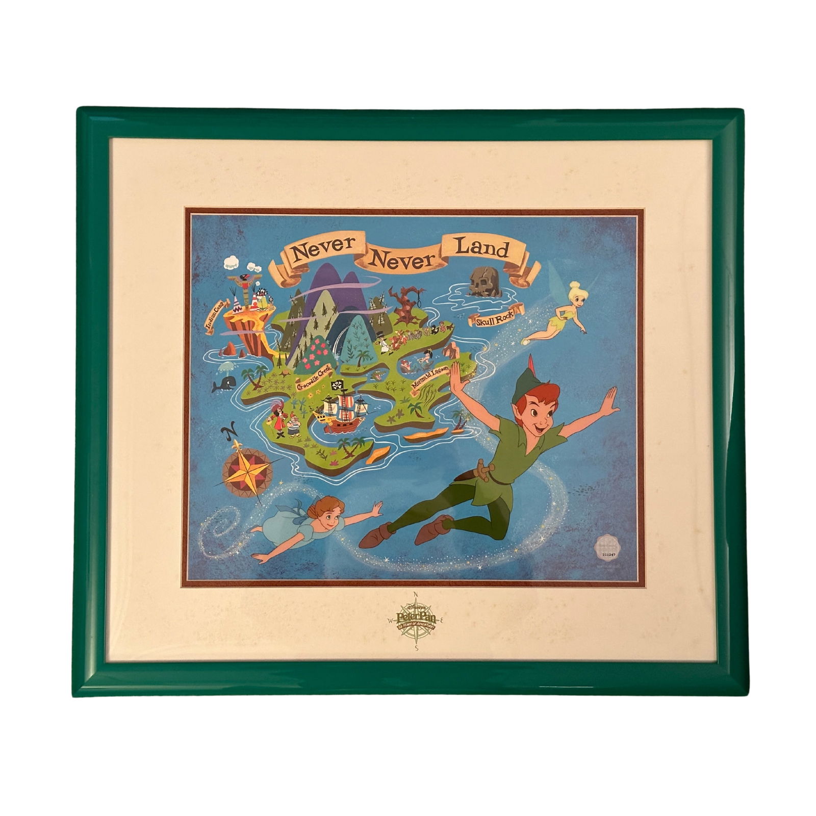 Disney "Peter Pan's Golden Anniversary" Neverland Map Limited Sericel Tinker bell (1 of 4)