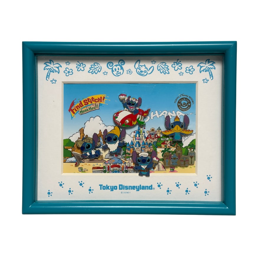 Tokyo Disney Find Stitch Hana Hou!! Framed Pin Set Of 6 (1 of 3)