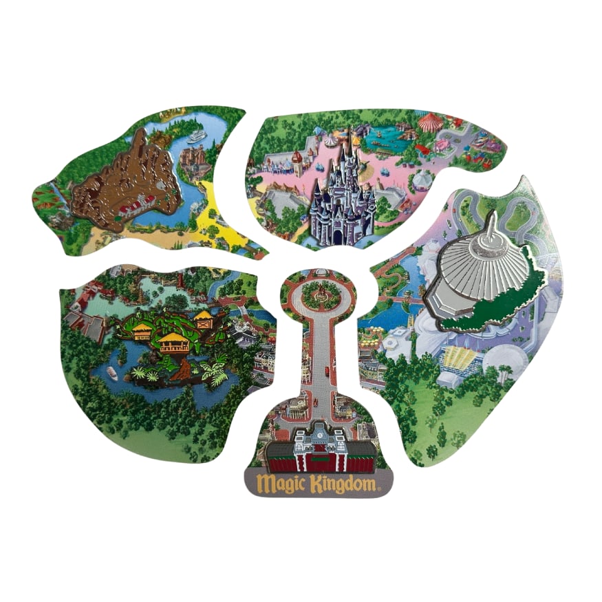 Disney Cast Member Atlas Magic Kingdom Pin Set Of 5 (1 of 3)