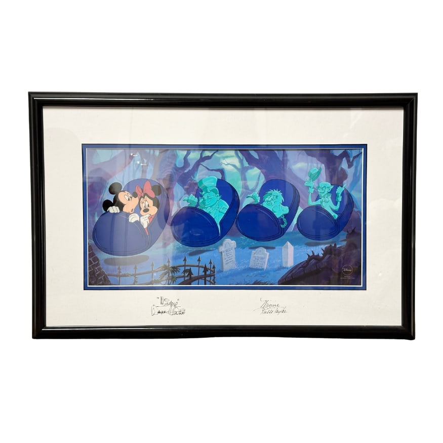Disney Haunted Mansion Mickey & Minnie "Beware Of Hitchiking Ghosts" LE Sericel (1 of 4)