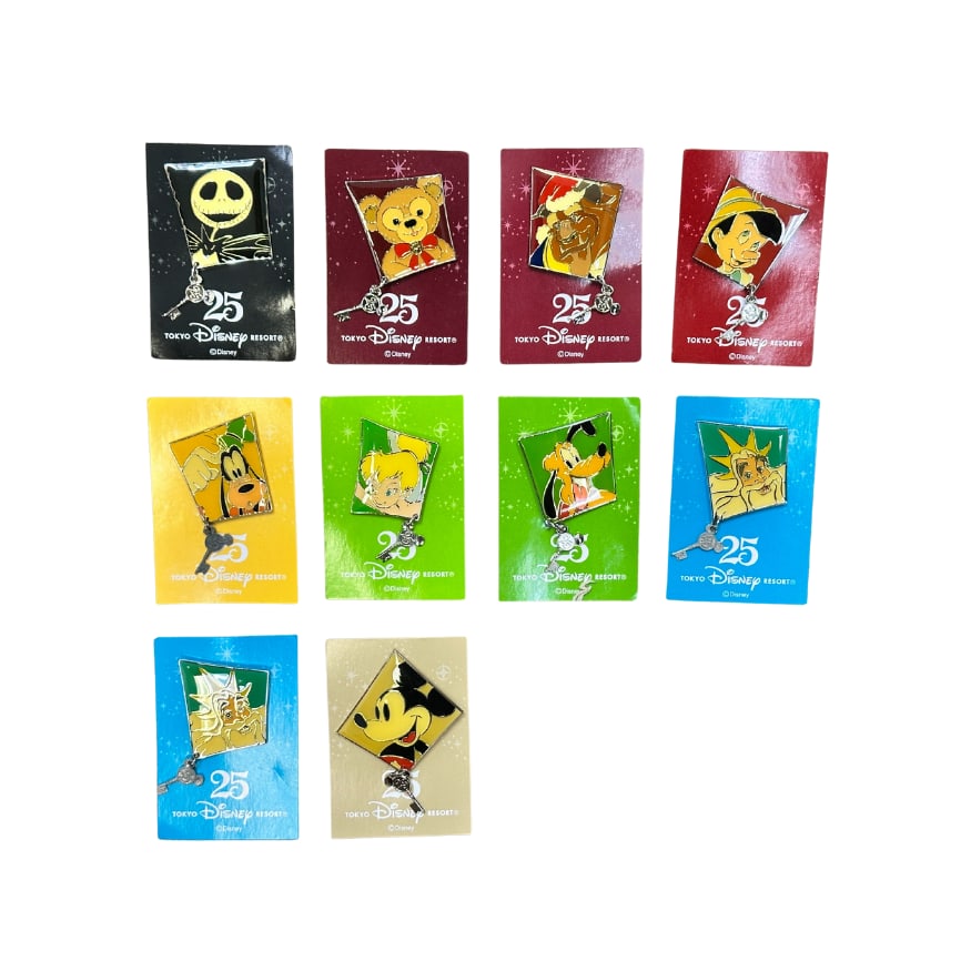 Tokyo Disney TDR 25th Anniversary Pin Lot Of 10 (1 of 3)