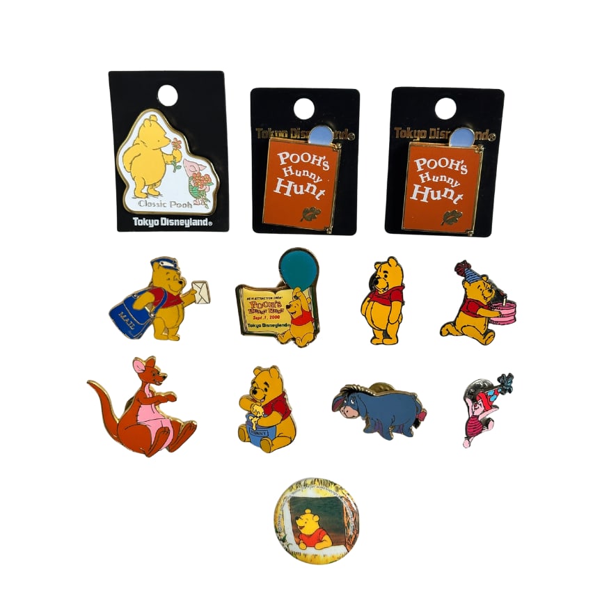 Disney Winnie The Pooh Assorted Pin Lot Of 12: ******* FREE SHIPPING *******A Disney Winnie The Pooh Assorted Pin Lot Of 12. This set features Pooh, Eeyore, & Piglet.******* FREE SHIPPING *******