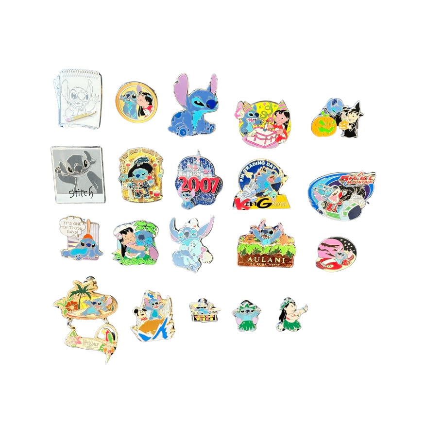 Disney Lilo & Stitch Assorted Pin Lot Of 20: ******* FREE SHIPPING *******Disney Lilo & Stitch Assorted Pin Lot Of 20. These feature Lilo, Stitch, and Mickey.******* FREE SHIPPING *******