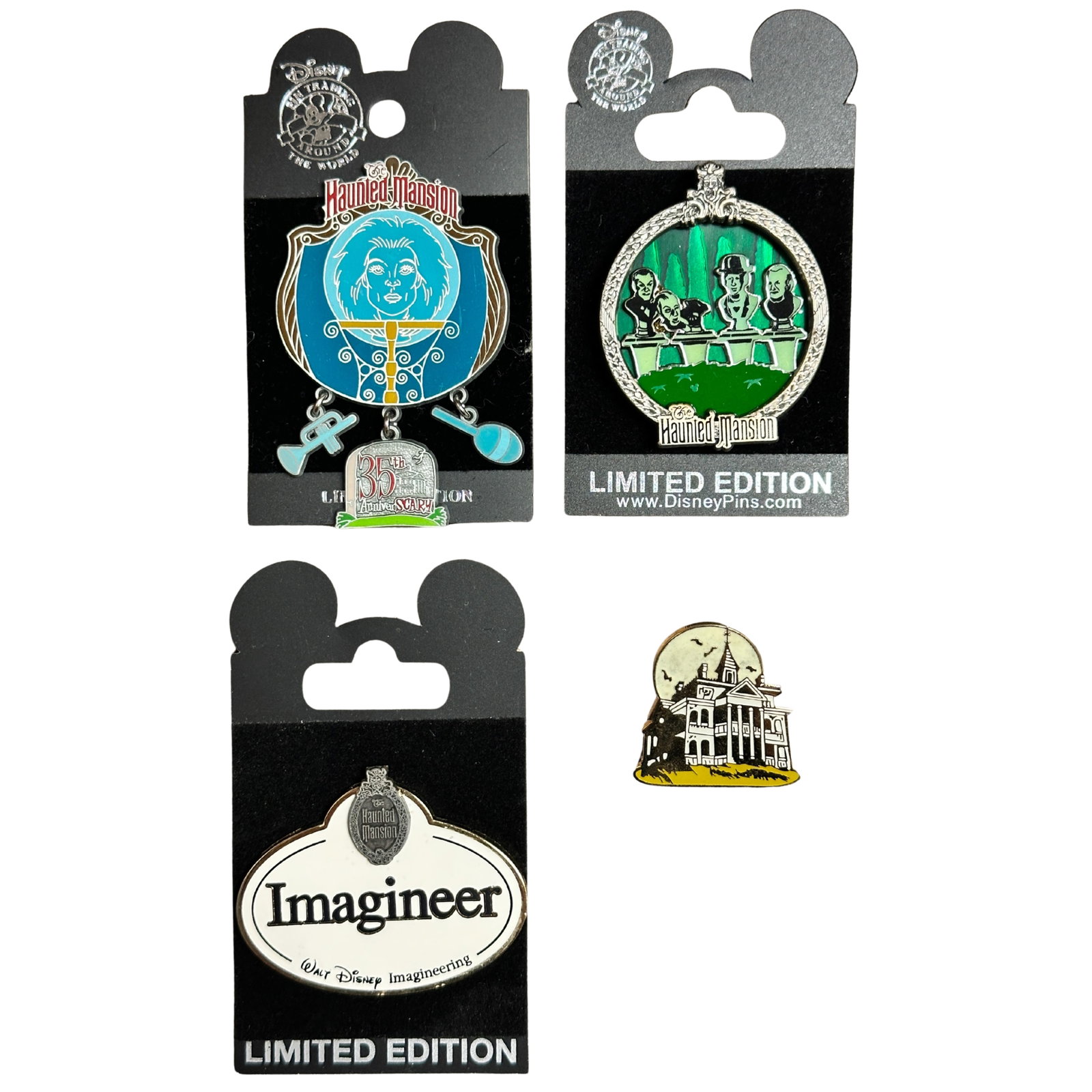 Disney Haunted Mansion Assorted Pin Lot Of 4: Disney Haunted Mansion Assorted Pin Lot Of 4. This features Madam Leota, The Mansion, and more. *******FREE SHIPPING*******